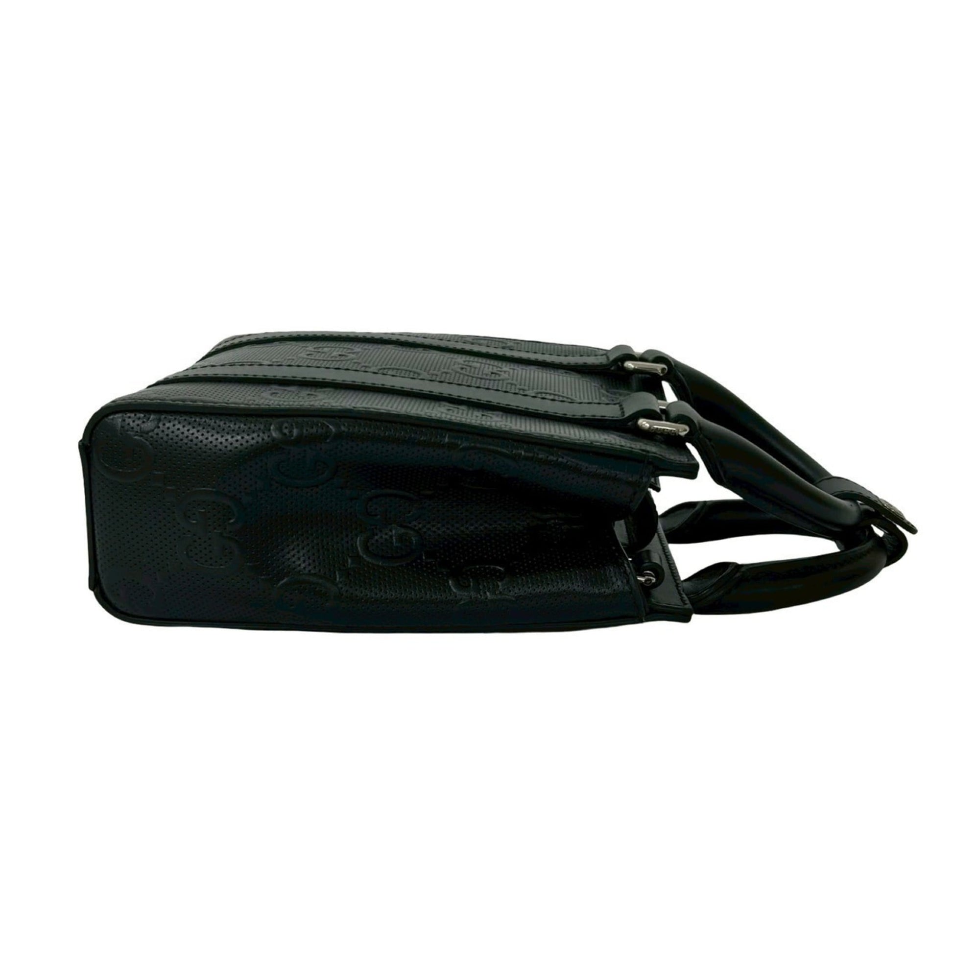 Gucci Black Leather Handbag Shoulder Bag Tote Bag