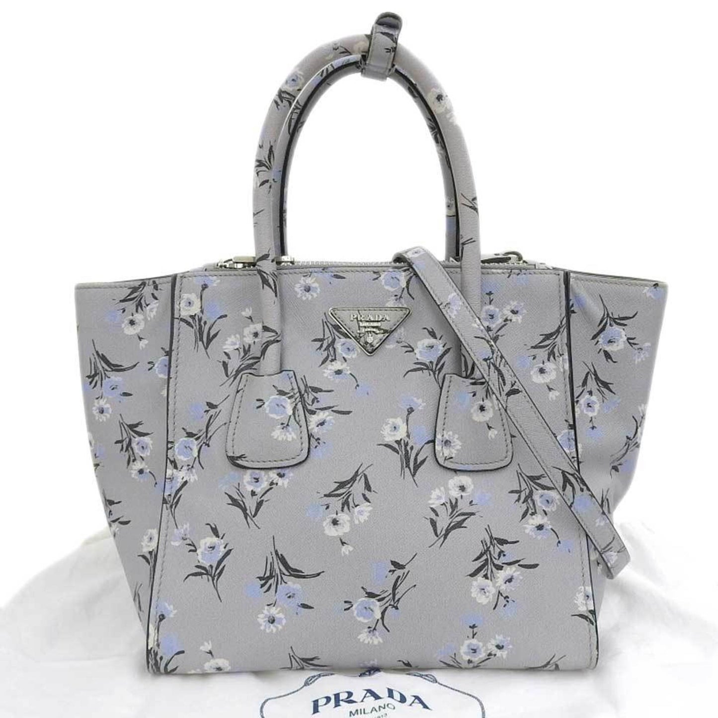 Prada Women Handbag Gray Travel Bag