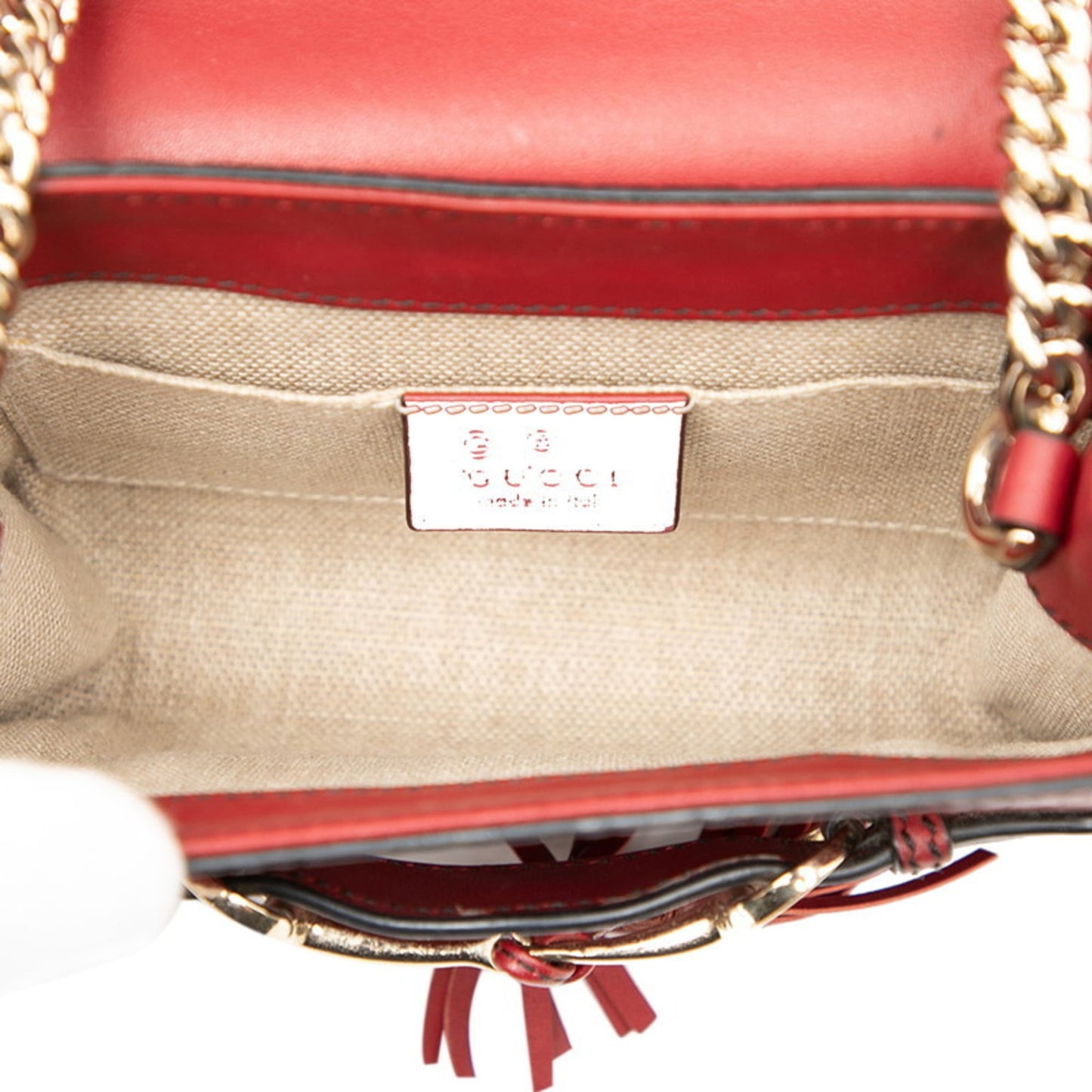 Gucci Red Color Wine Leather Shoulder Bag