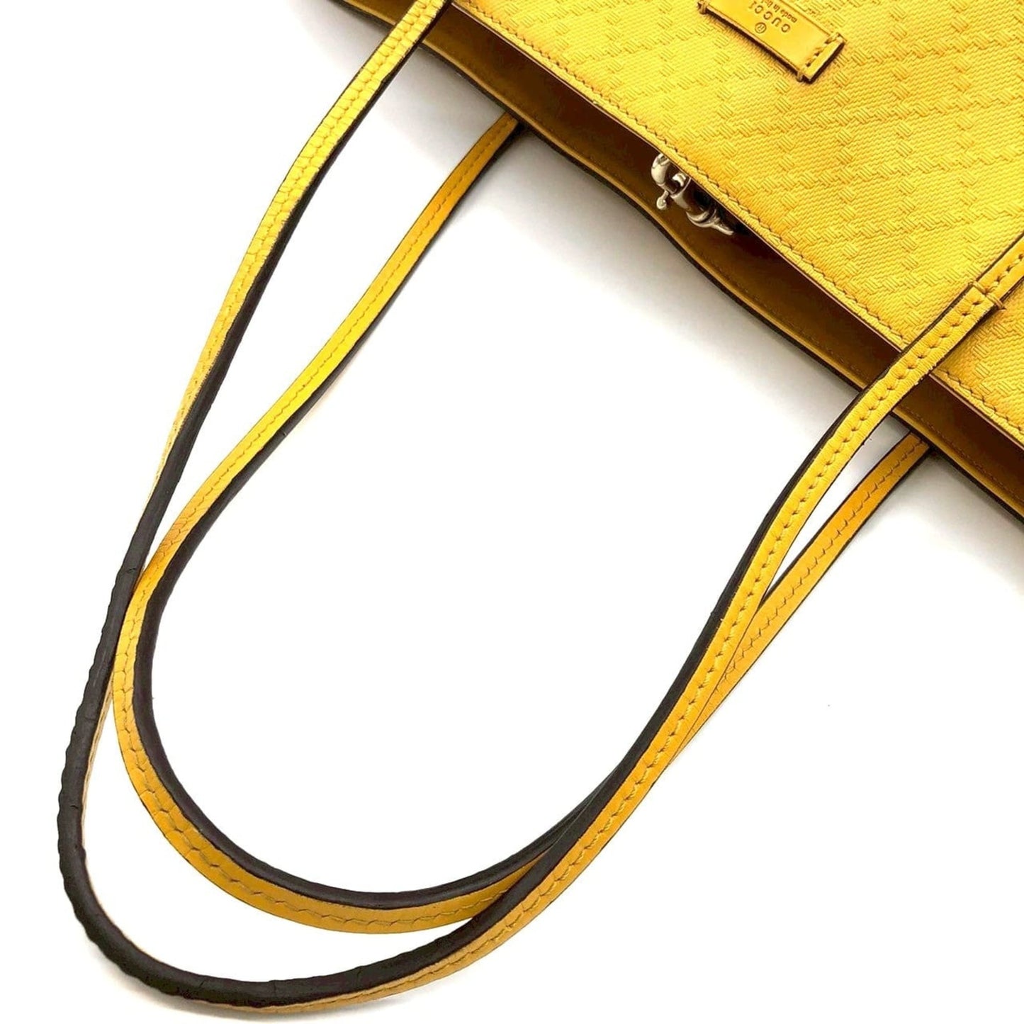 Gucci Diamante Yellow Leather Shoulder Bag Tote Bag