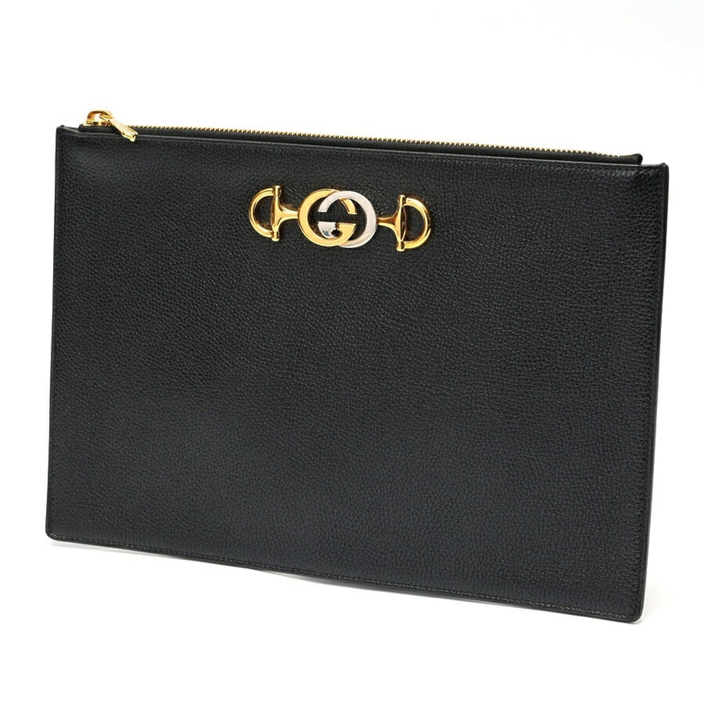 Gucci Black Leather Clutch Bag Pouch