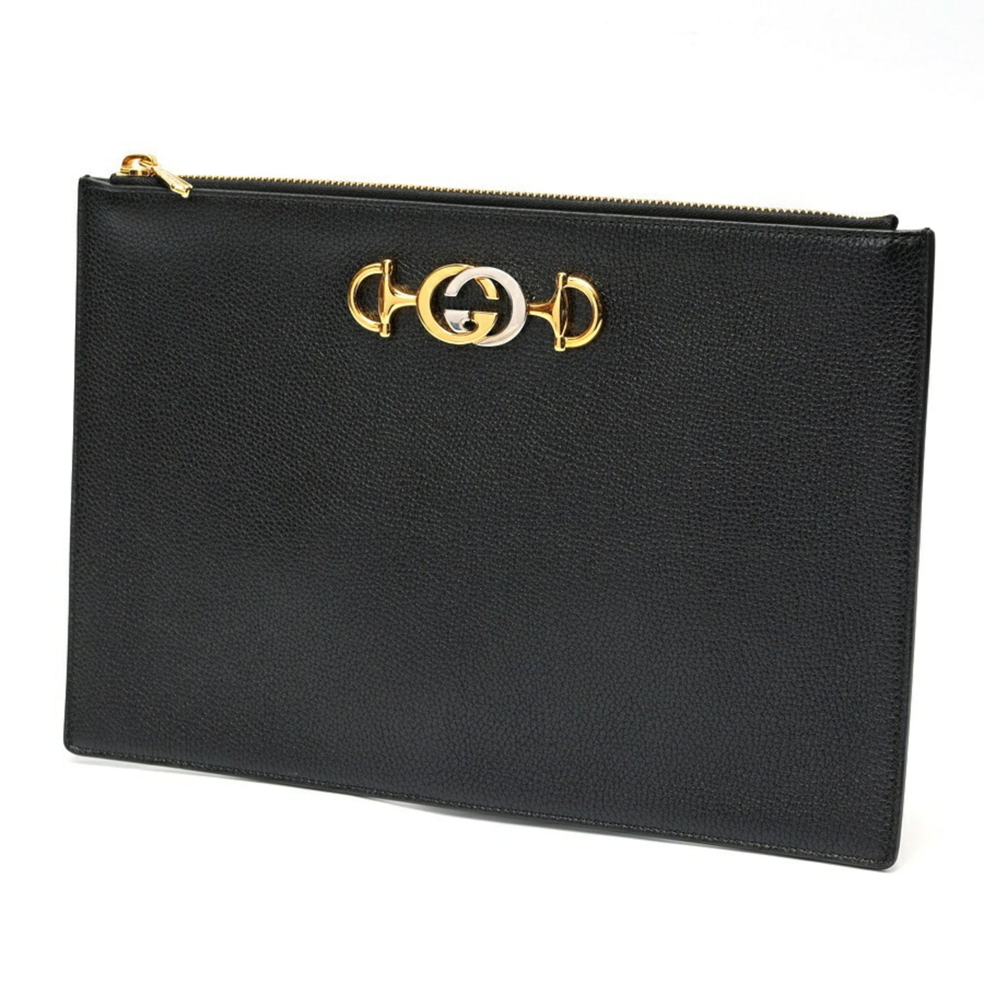 Gucci Black Leather Clutch Bag Pouch