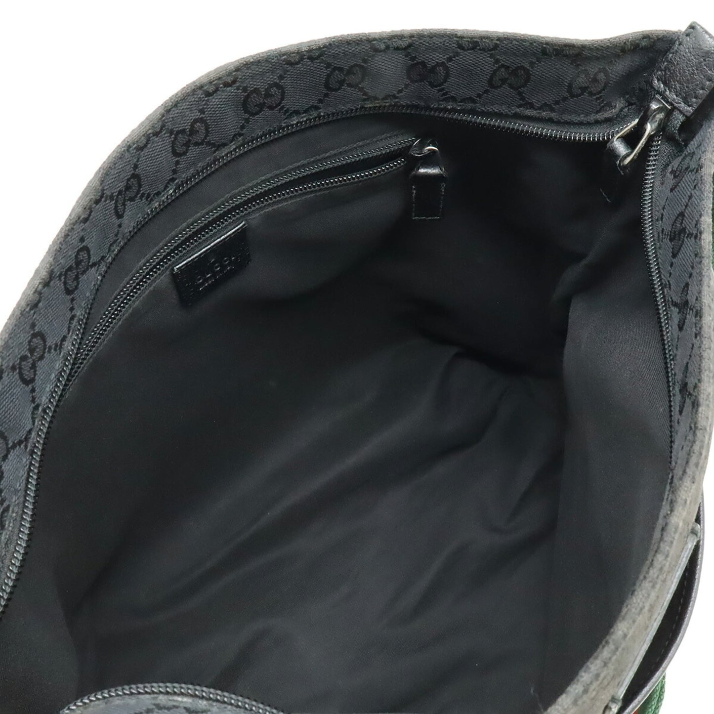 Gucci Black Green Red Color Gg Canvas Shoulder Bag