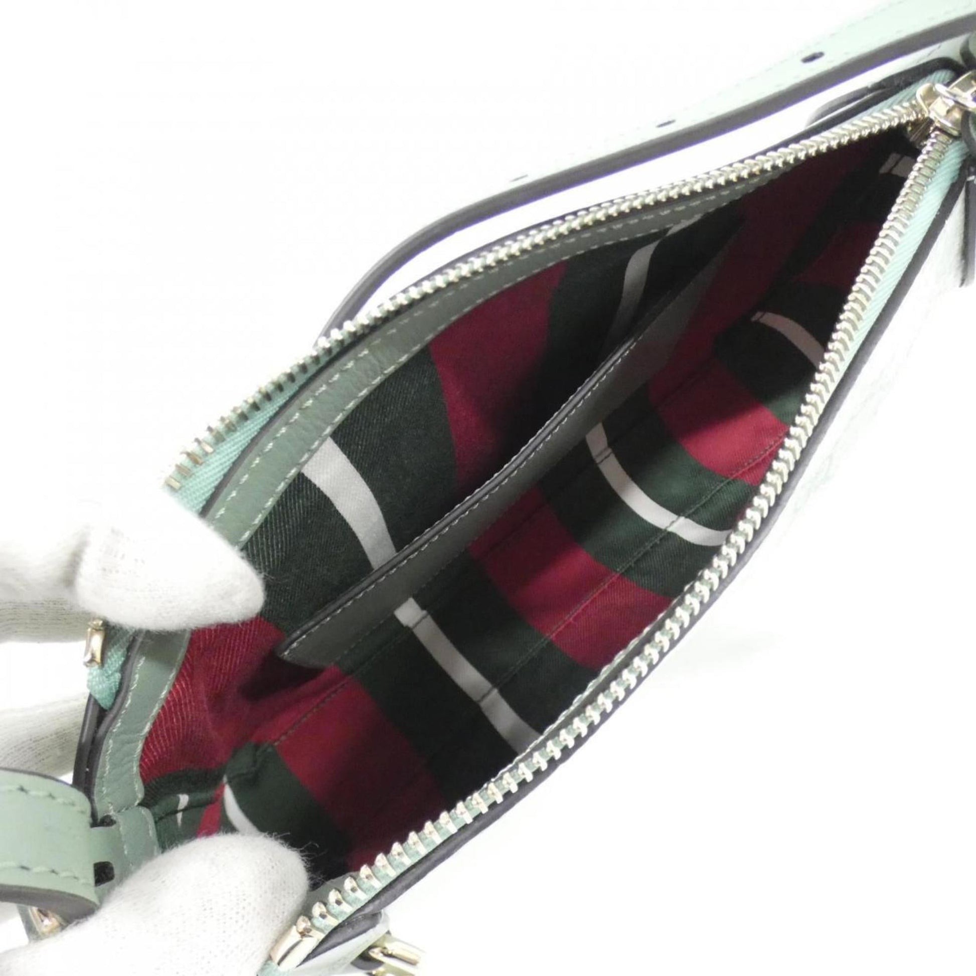 Gucci Green Light Green Coated Canvas Leather Shoulder Bag