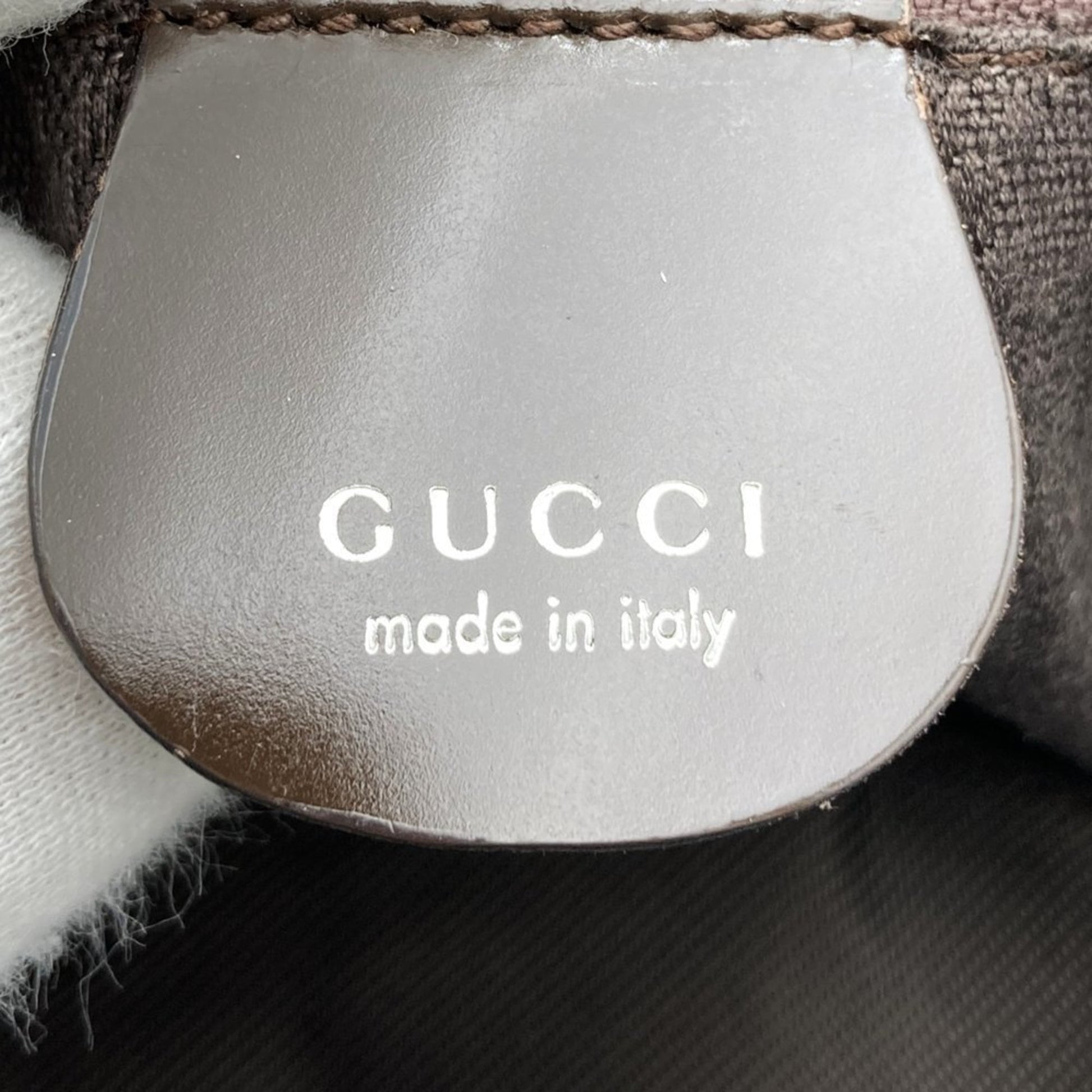 Gucci Brown Nylon Leather Shoulder Bag