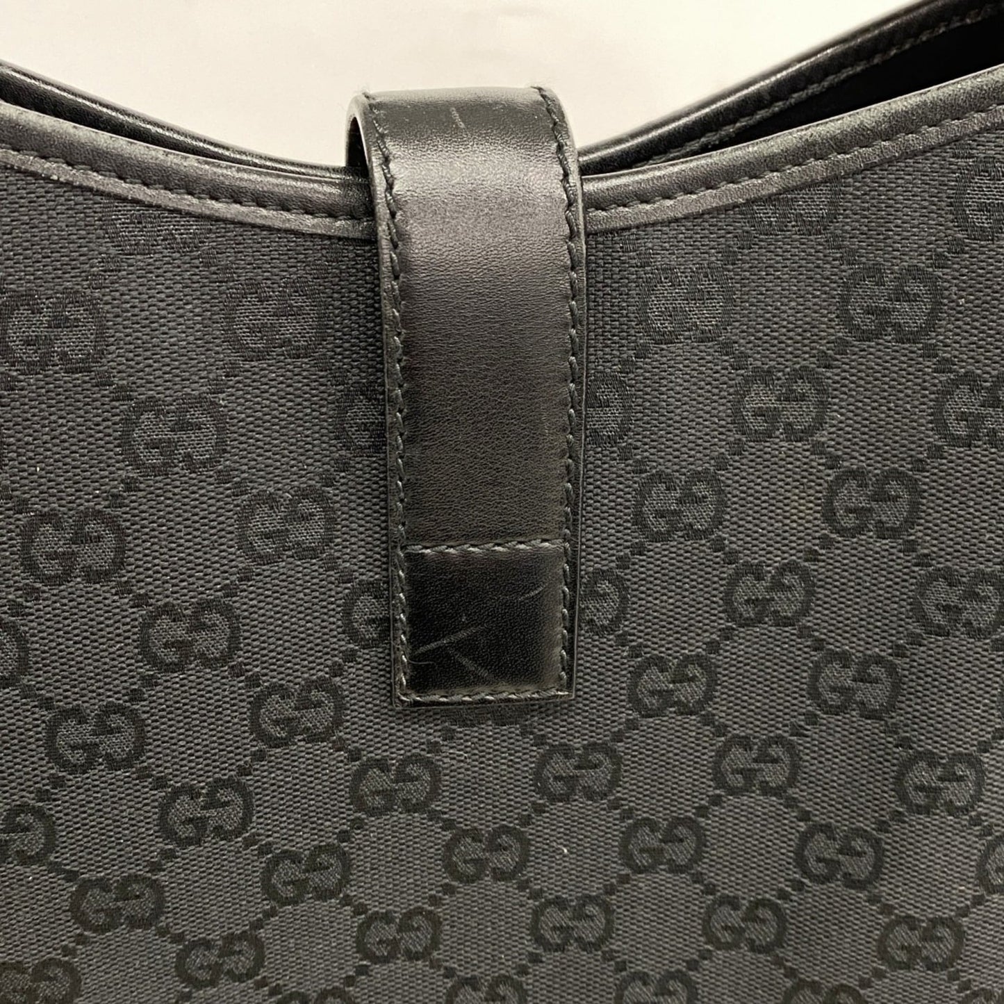 Gucci Black Gg Canvas Shoulder Bag