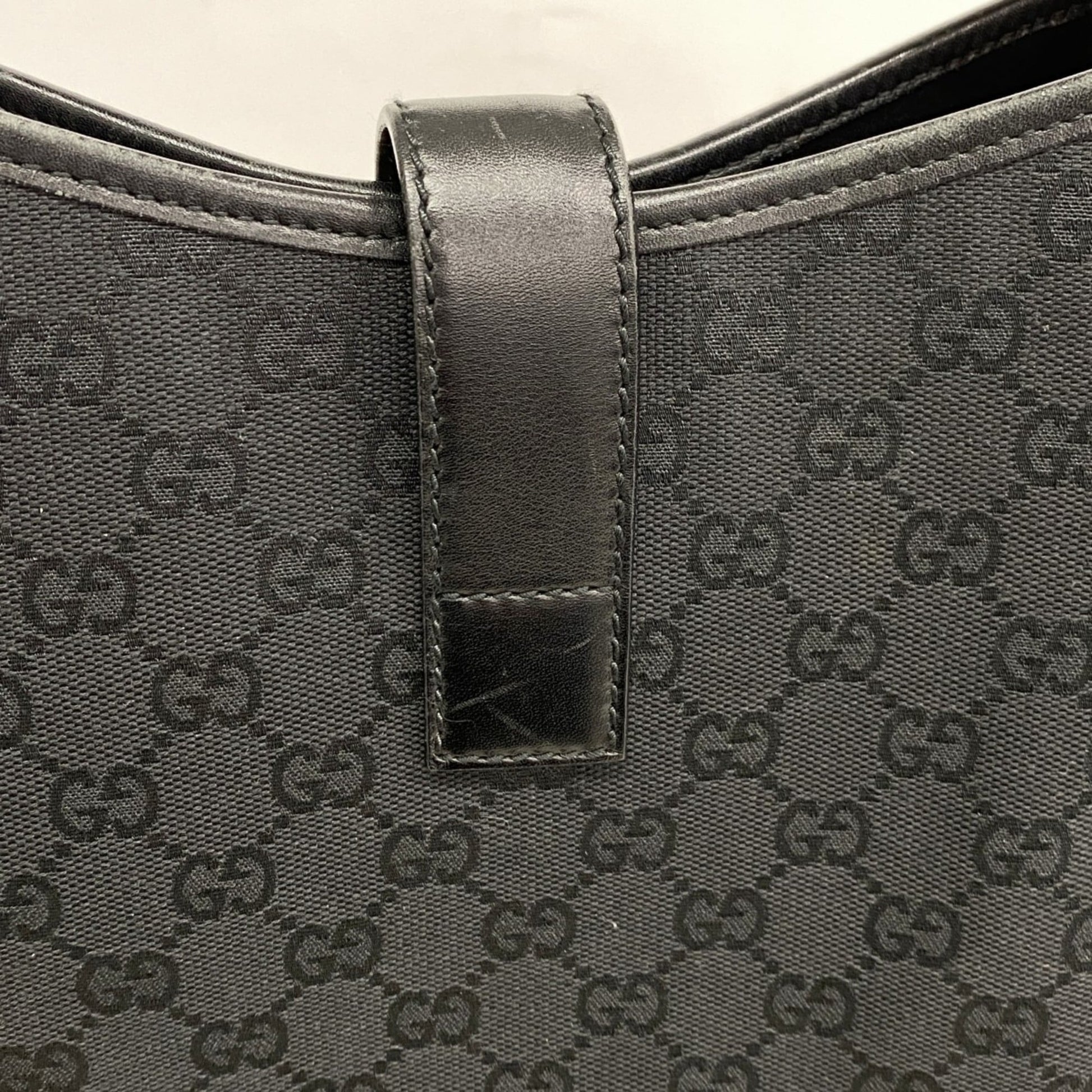 Gucci Black Gg Canvas Shoulder Bag