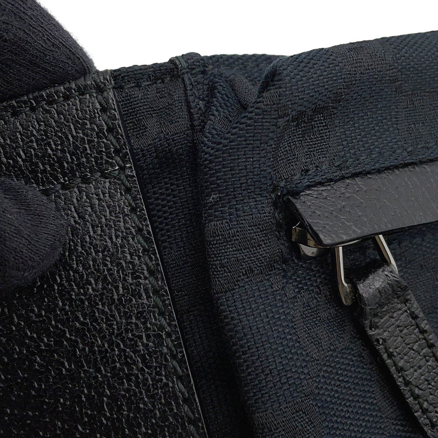 Gucci Sherry Line Black Gg Canvas Sling Bag