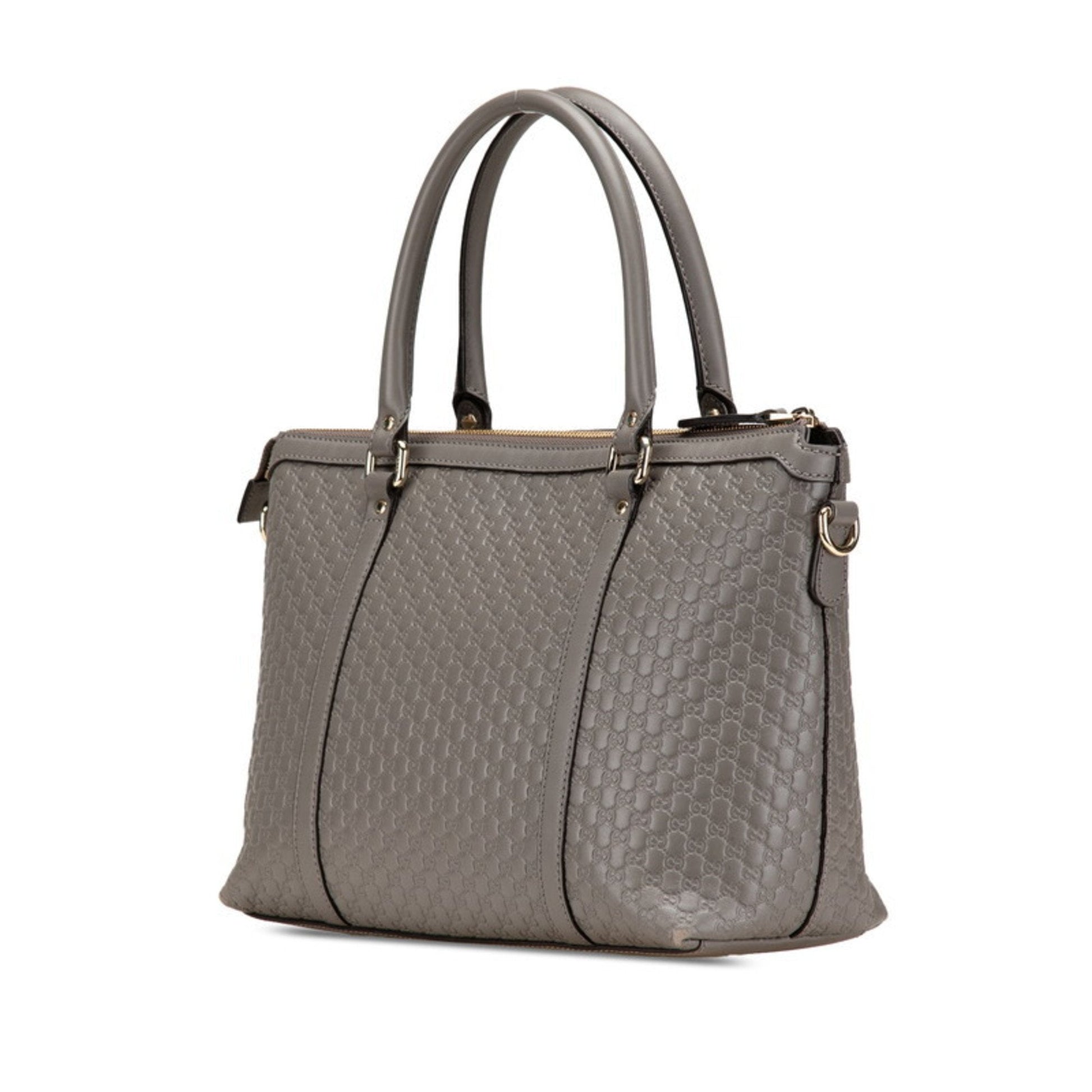 Gucci Gray Leather Shoulder Bag Tote Bag