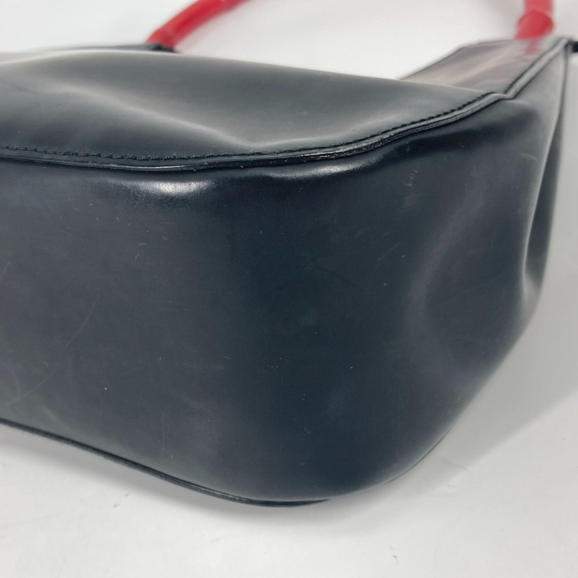 Gucci Black Red Color Leather Handbag Shoulder Bag