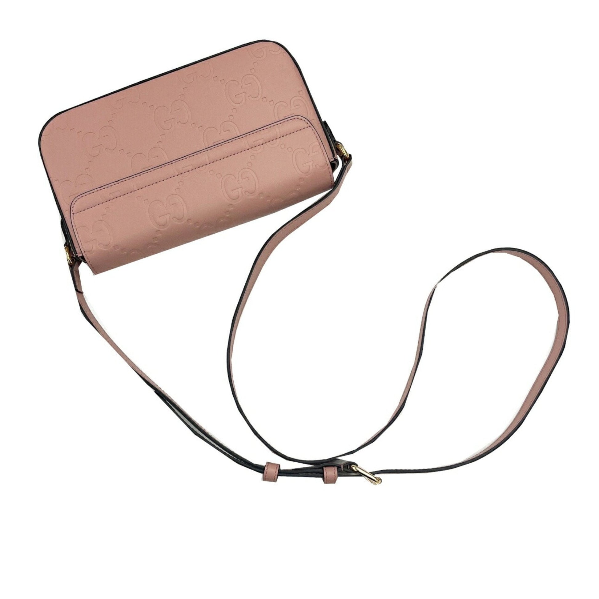 Gucci Pink Gg Leather Shoulder Bag