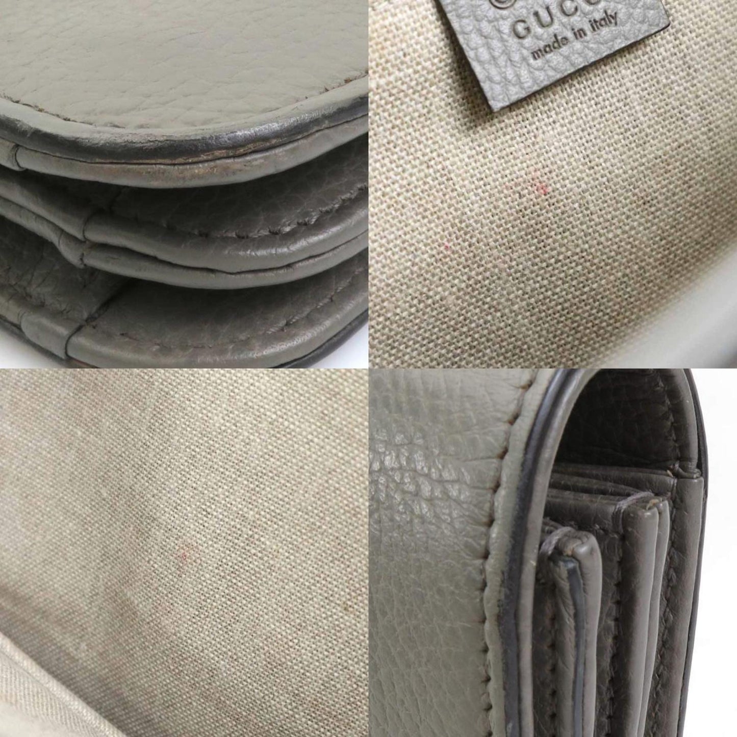 Gucci Gray Leather Shoulder Bag