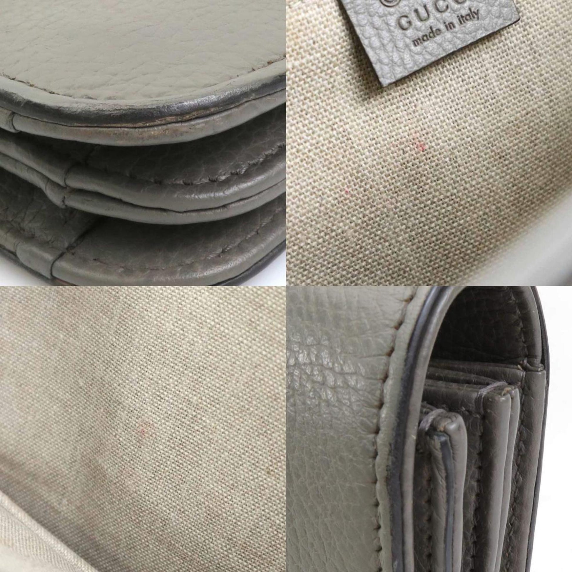 Gucci Gray Leather Shoulder Bag