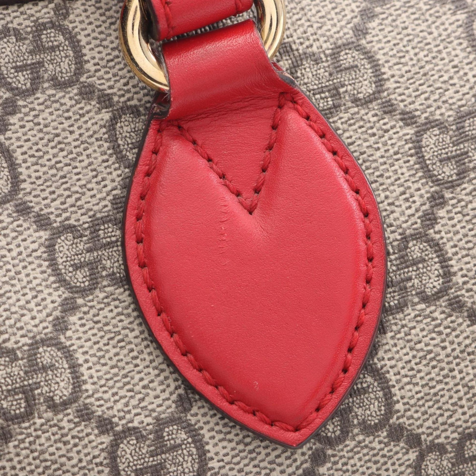 Gucci Beige Red Color Gg Supreme Leather Handbag