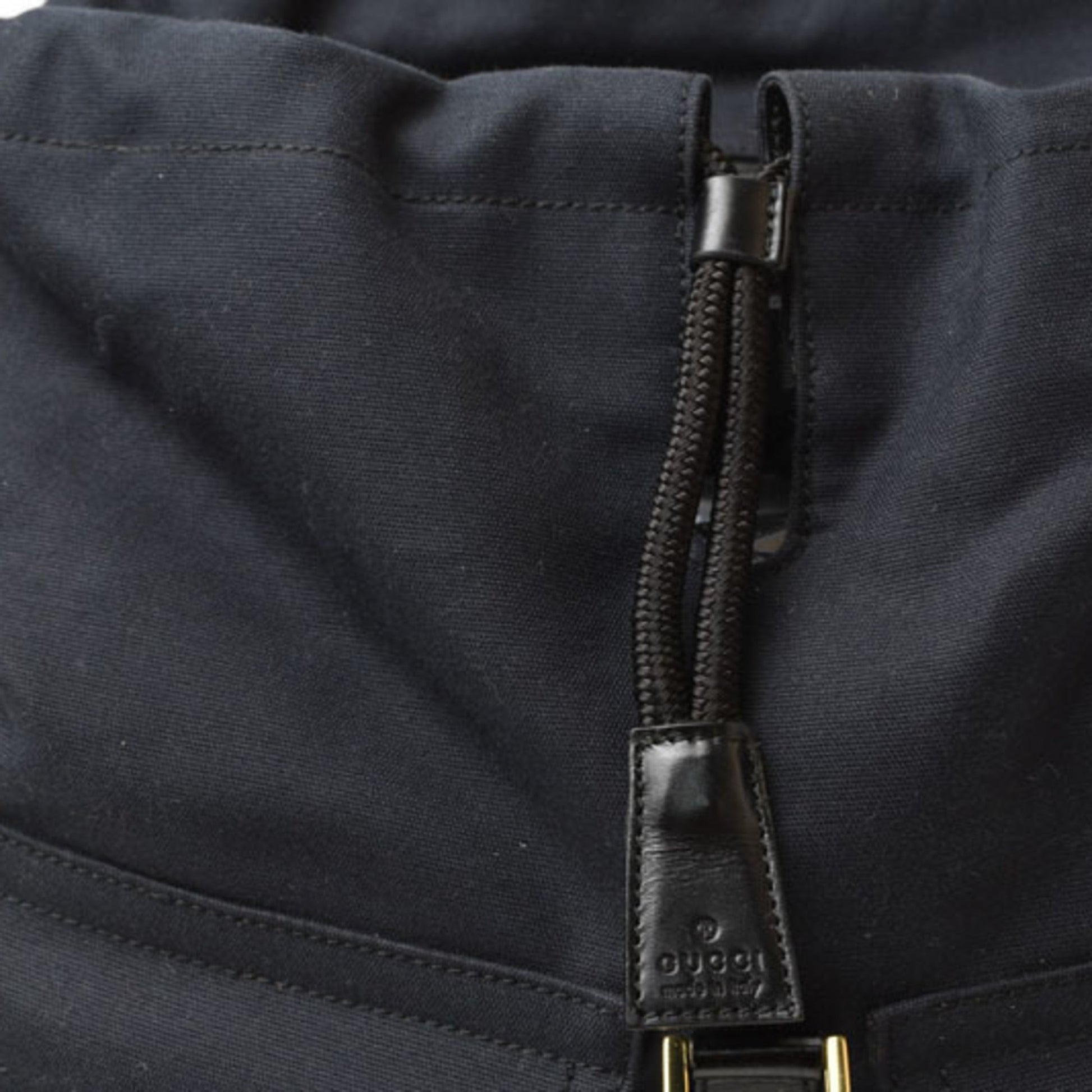 Gucci Black Cotton Canvas Shoulder Bag Sling Bag
