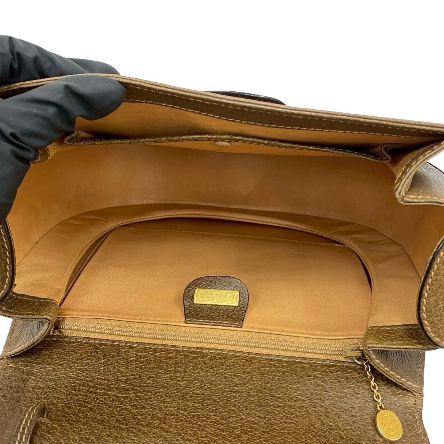 Gucci Brown Leather Handbag Tote Bag