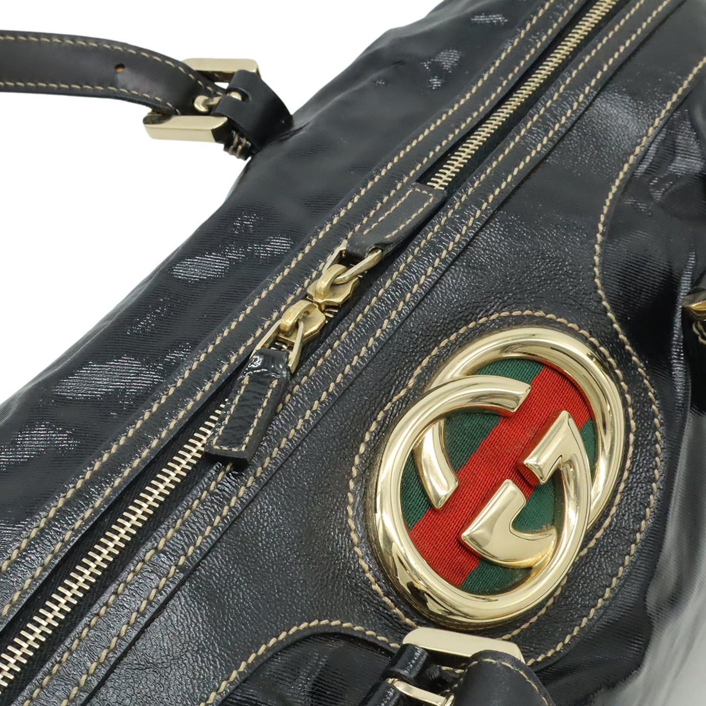 Gucci Black Coated Canvas Handbag