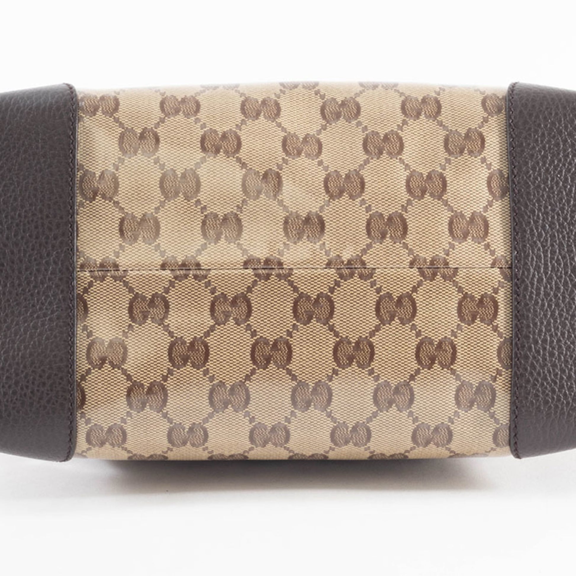 Gucci Beige Brown Pvc Canvas Leather Tote Bag