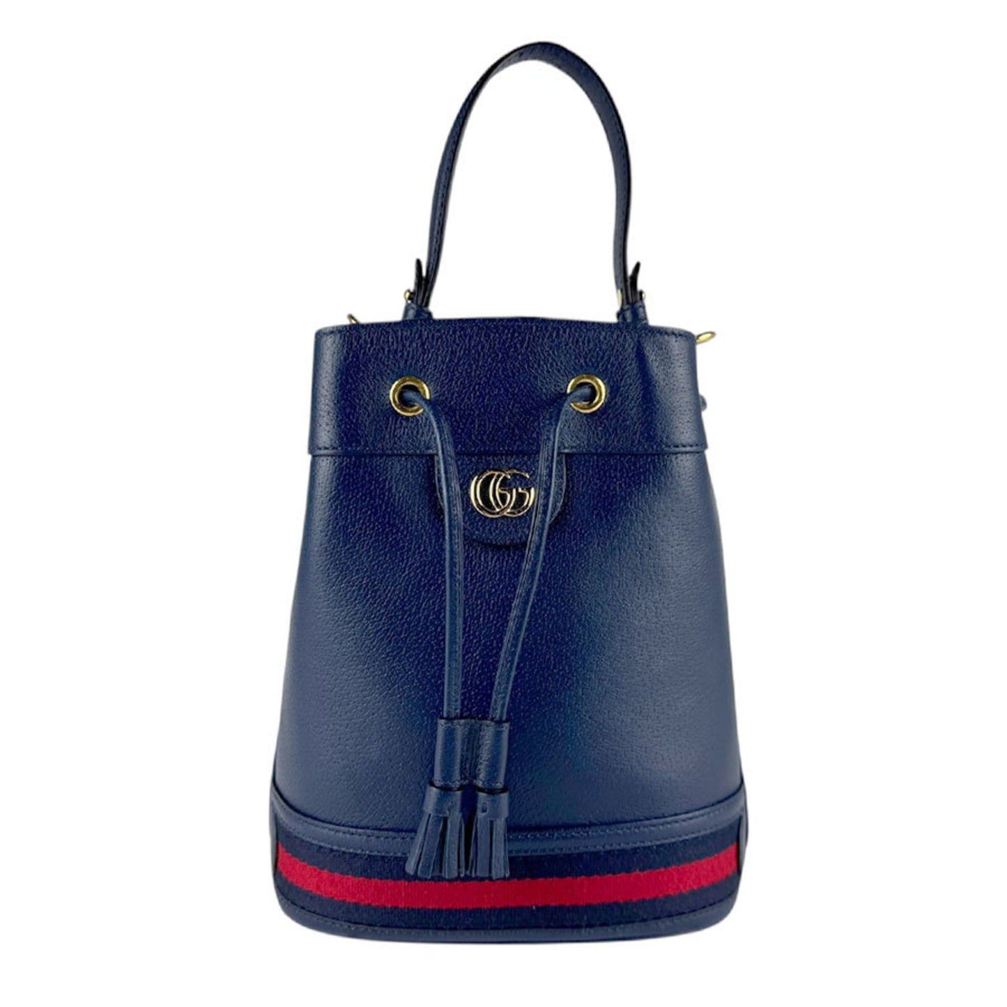 Gucci Navy Red Color Leather Handbag Shoulder Bag
