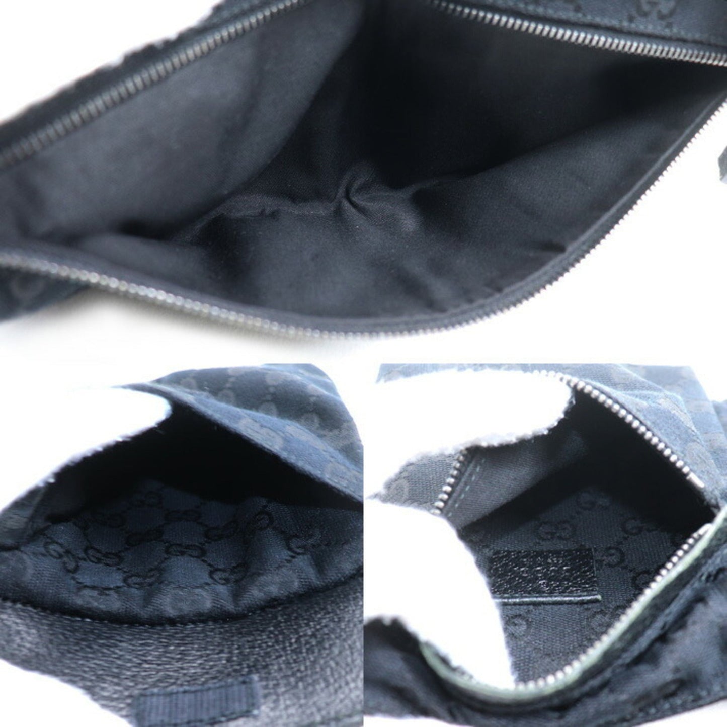 Gucci Black Gg Canvas Fanny Pack