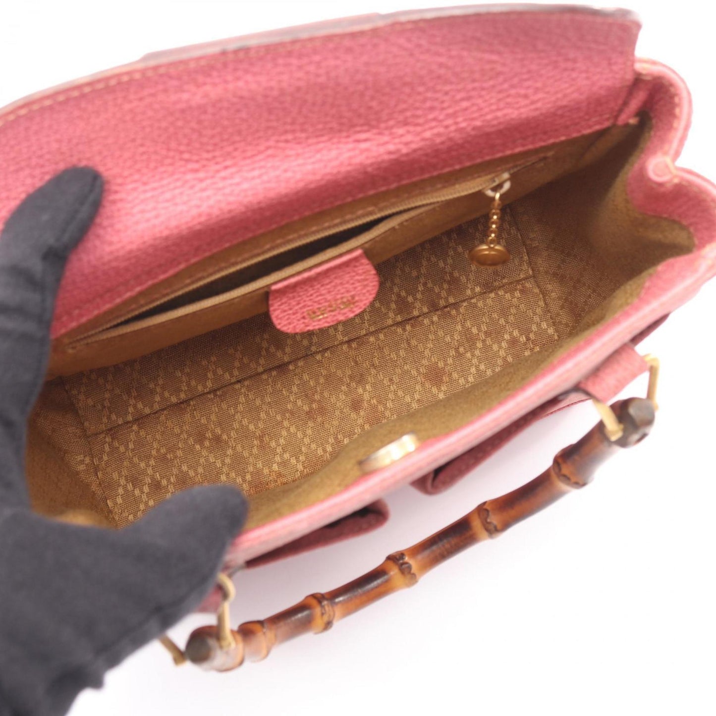 Gucci Pink Suede Leather Handbag