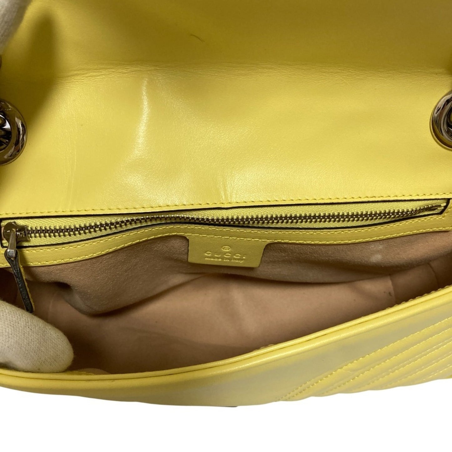 Gucci Yellow Quilting Leather Shoulder Bag