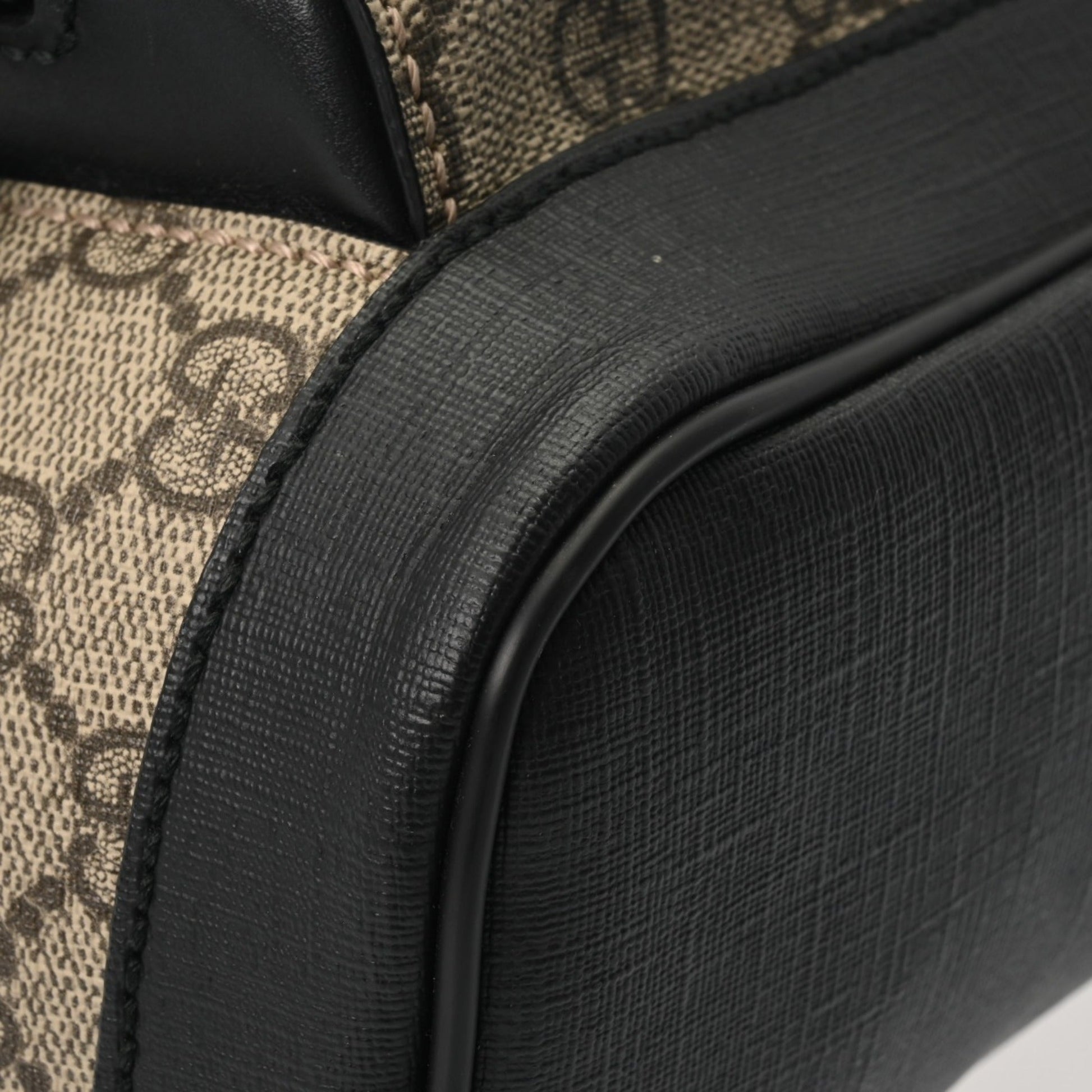 Gucci Beige Gg Supreme Canvas Leather Backpack