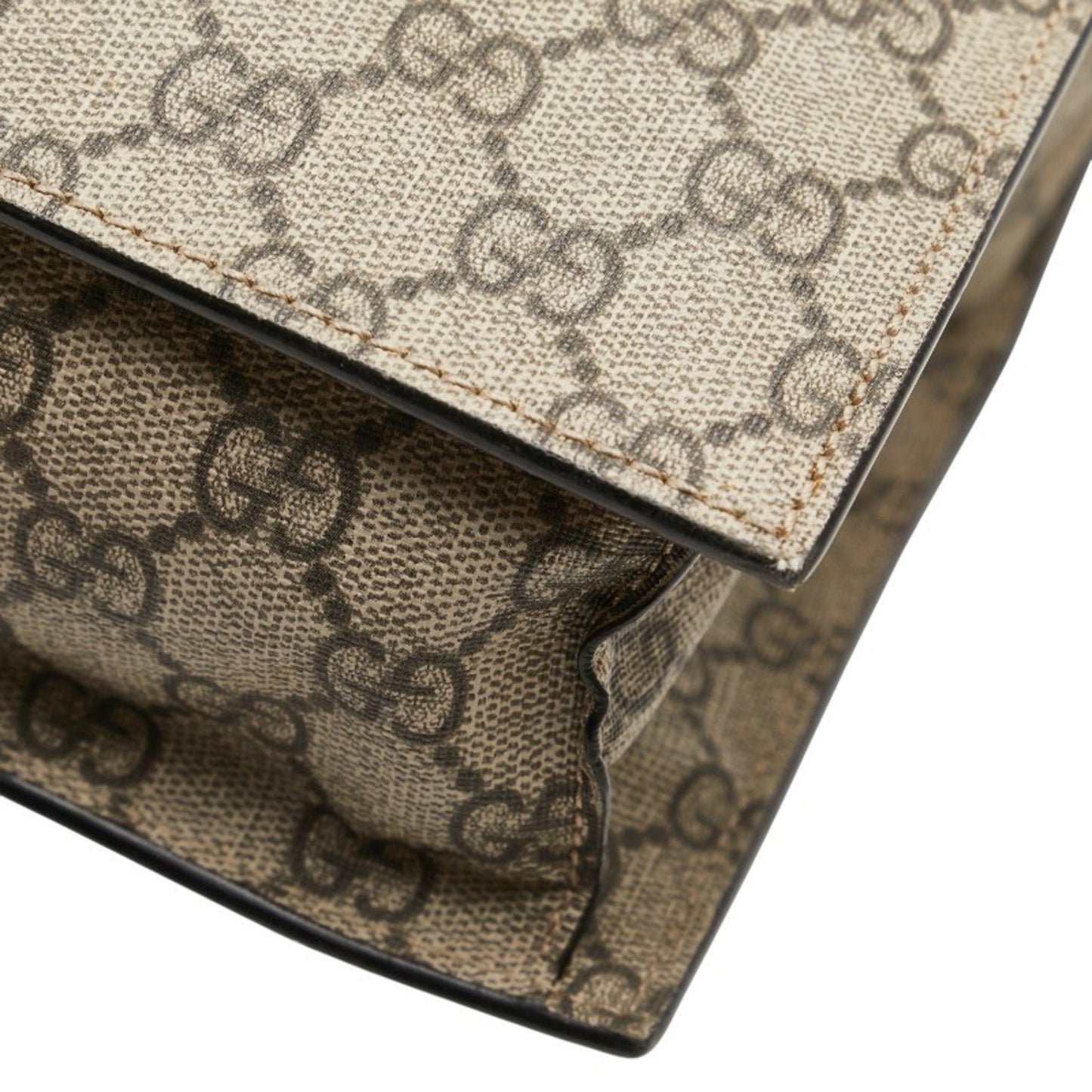 Gucci Beige Black Pvc Leather Shoulder Bag Tote Bag