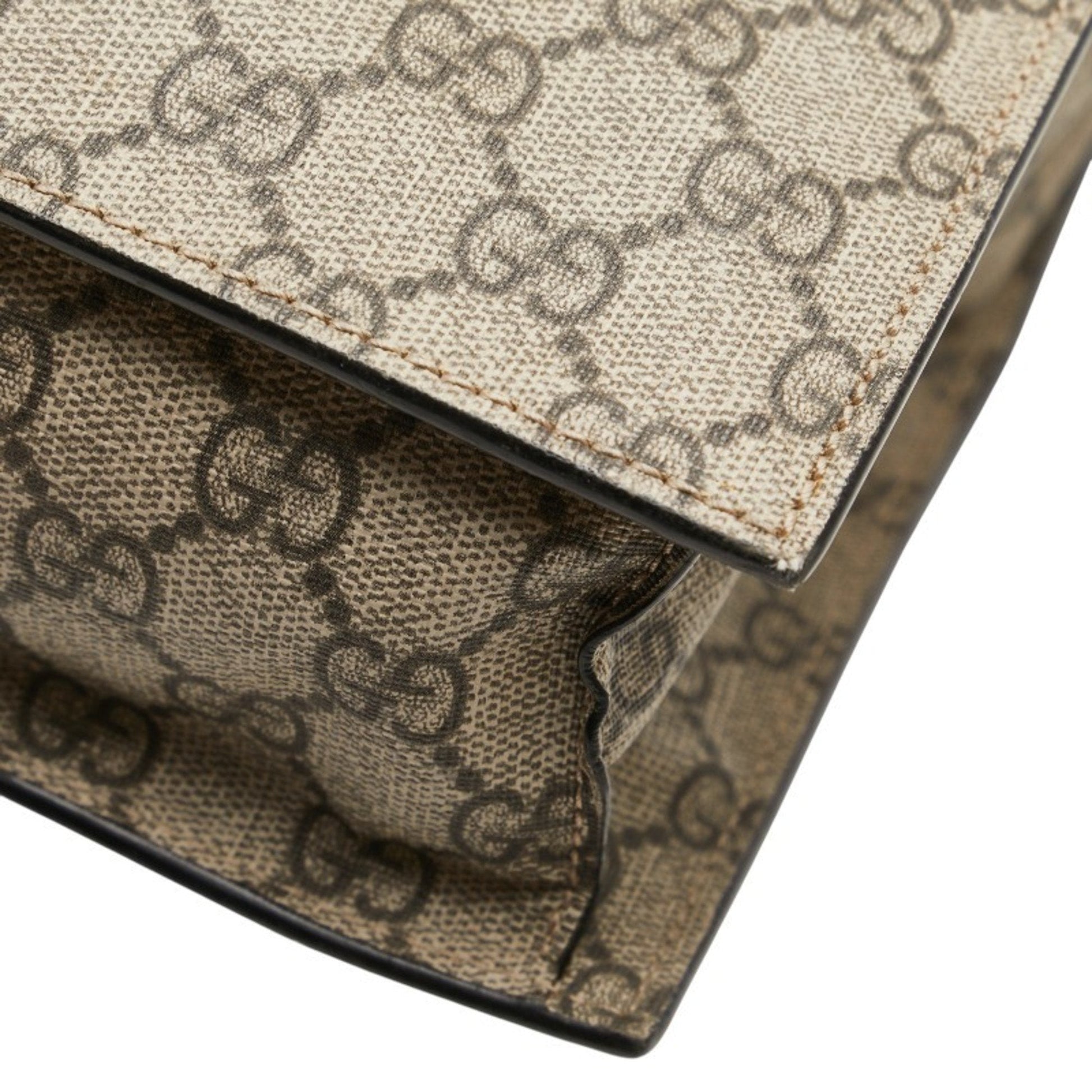 Gucci Beige Black Pvc Leather Shoulder Bag Tote Bag