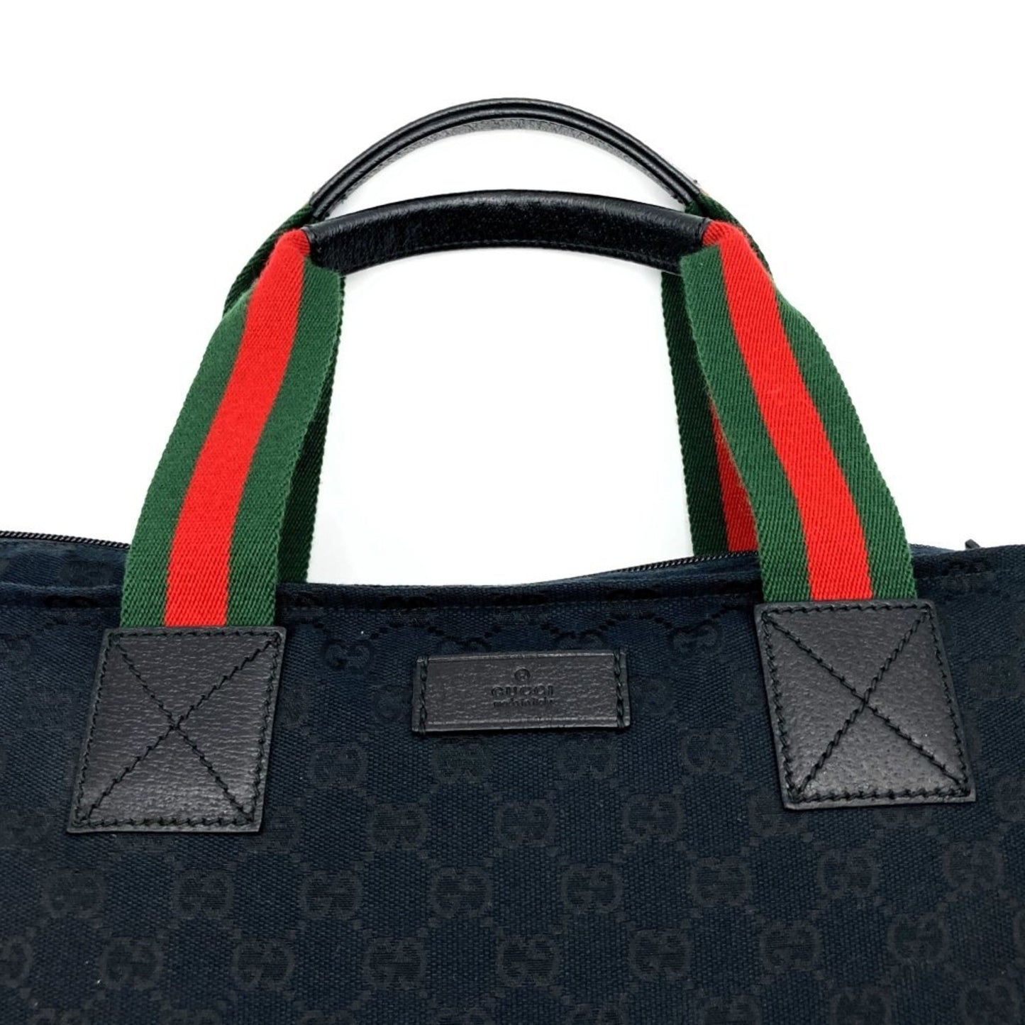 Gucci Sherry Line Black Gg Canvas Handbag