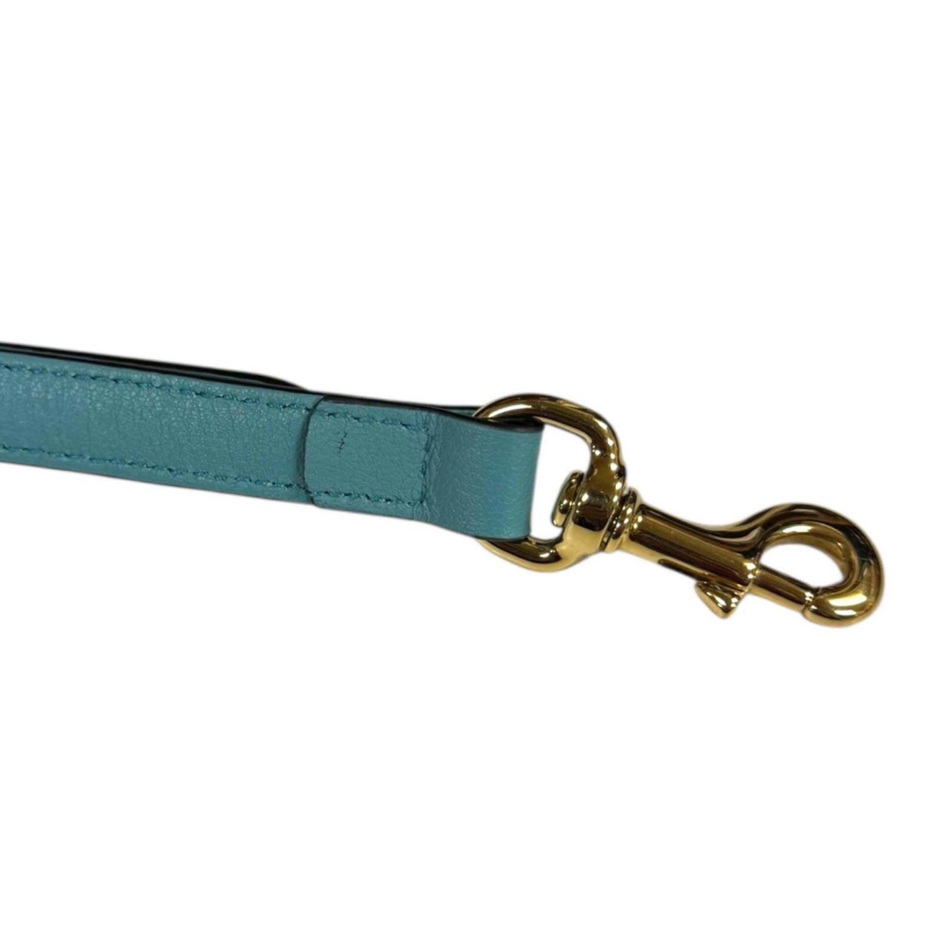 Gucci Light Blue Orange Leather Shoulder Bag
