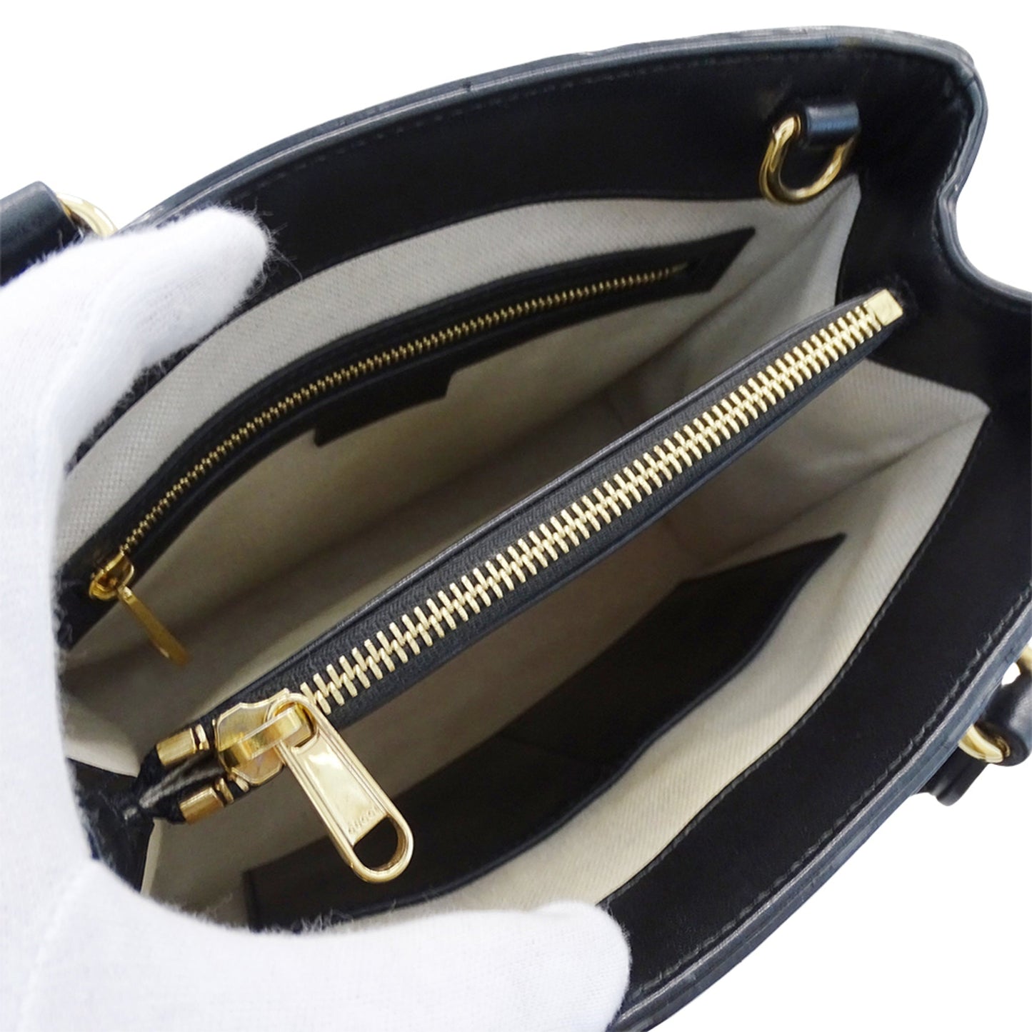 Gucci Black Leather Handbag Shoulder Bag