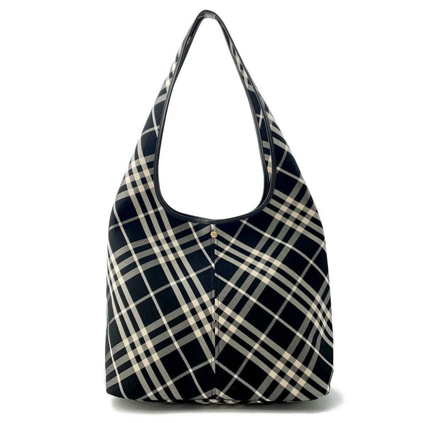 Burberry Ivory Shoulder Bag Tote Bag Canvas Black