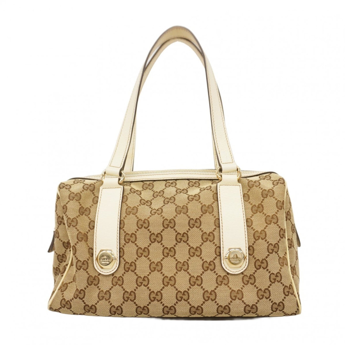 Gucci Beige Brown Canvas Handbag