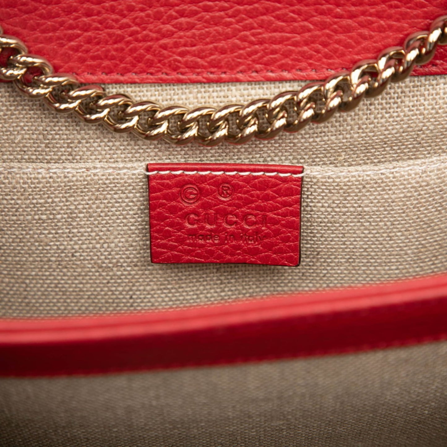 Gucci Red Color Leather Shoulder Bag