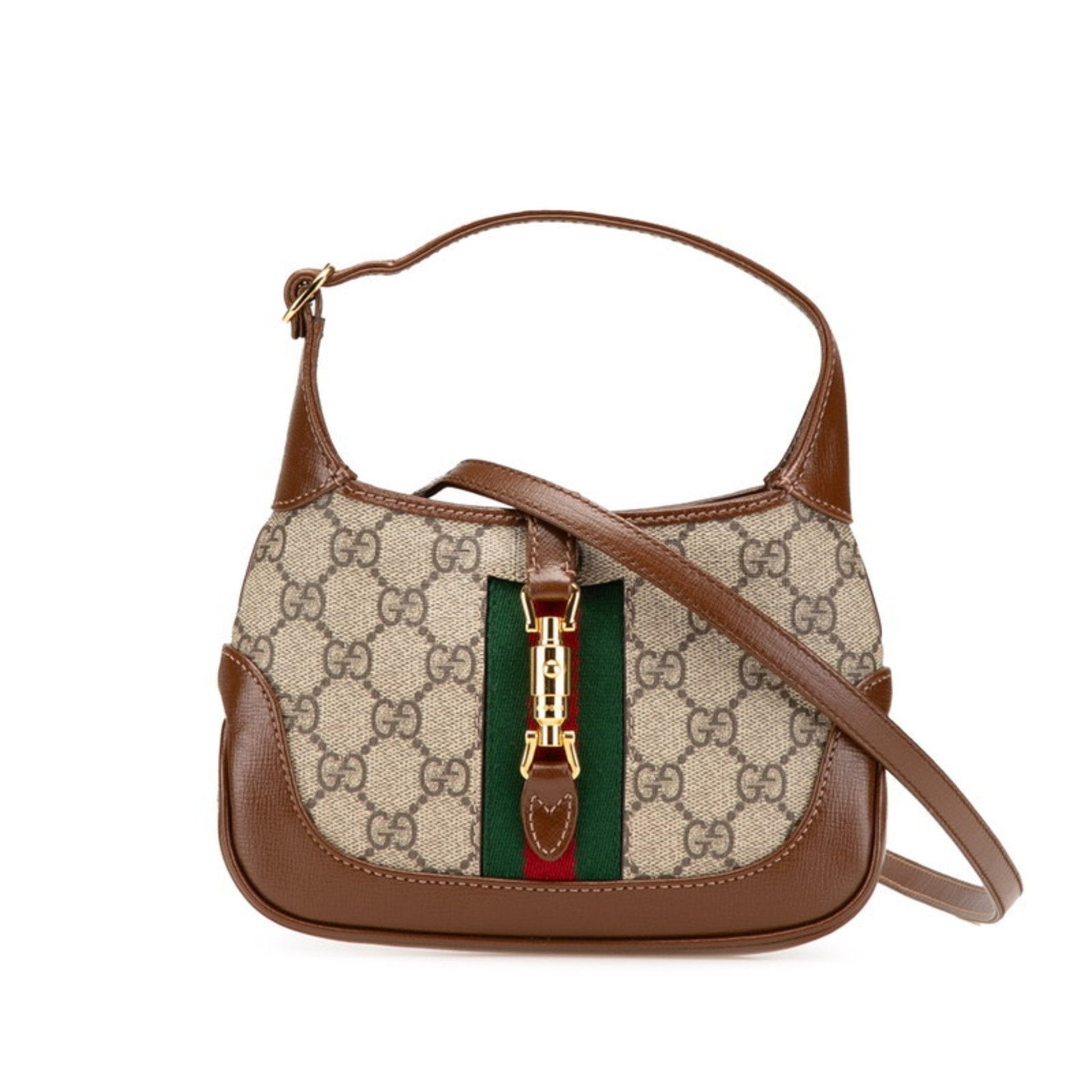 Gucci Beige Brown Pvc Leather Handbag Shoulder Bag