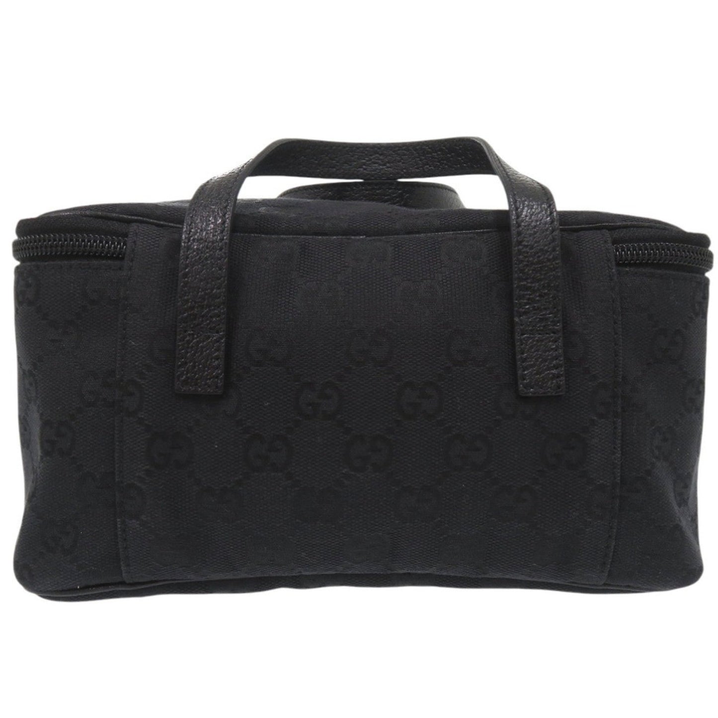 Gucci Black Gg Canvas Pouch Vanity Bag