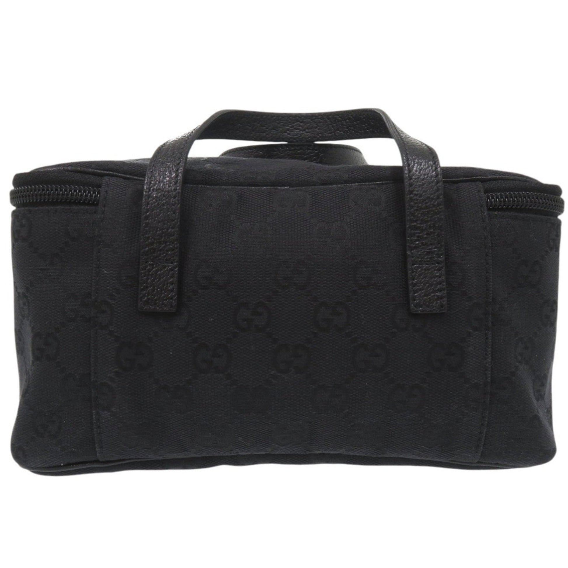 Gucci Black Gg Canvas Pouch Vanity Bag