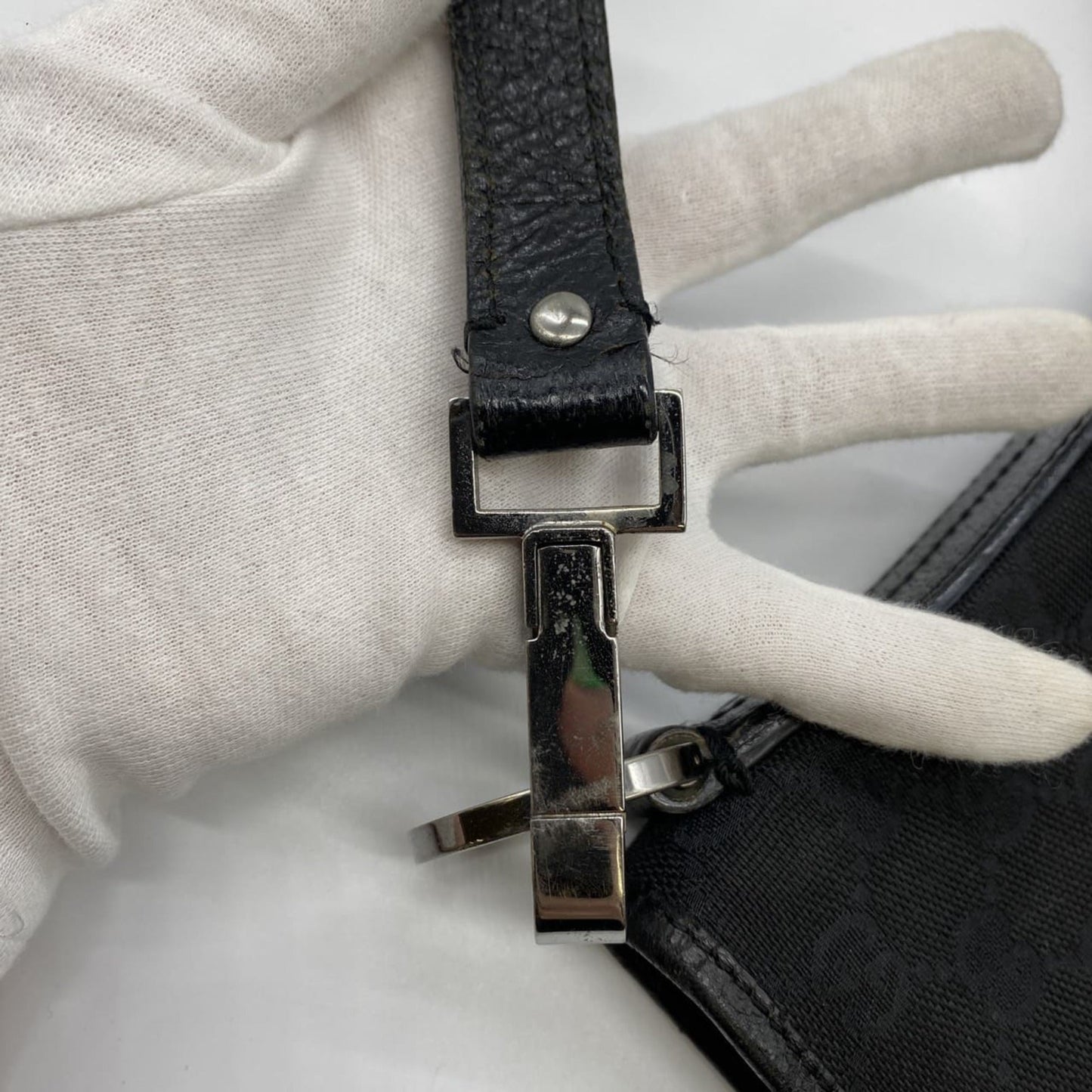Gucci Black Gg Canvas Shoulder Bag