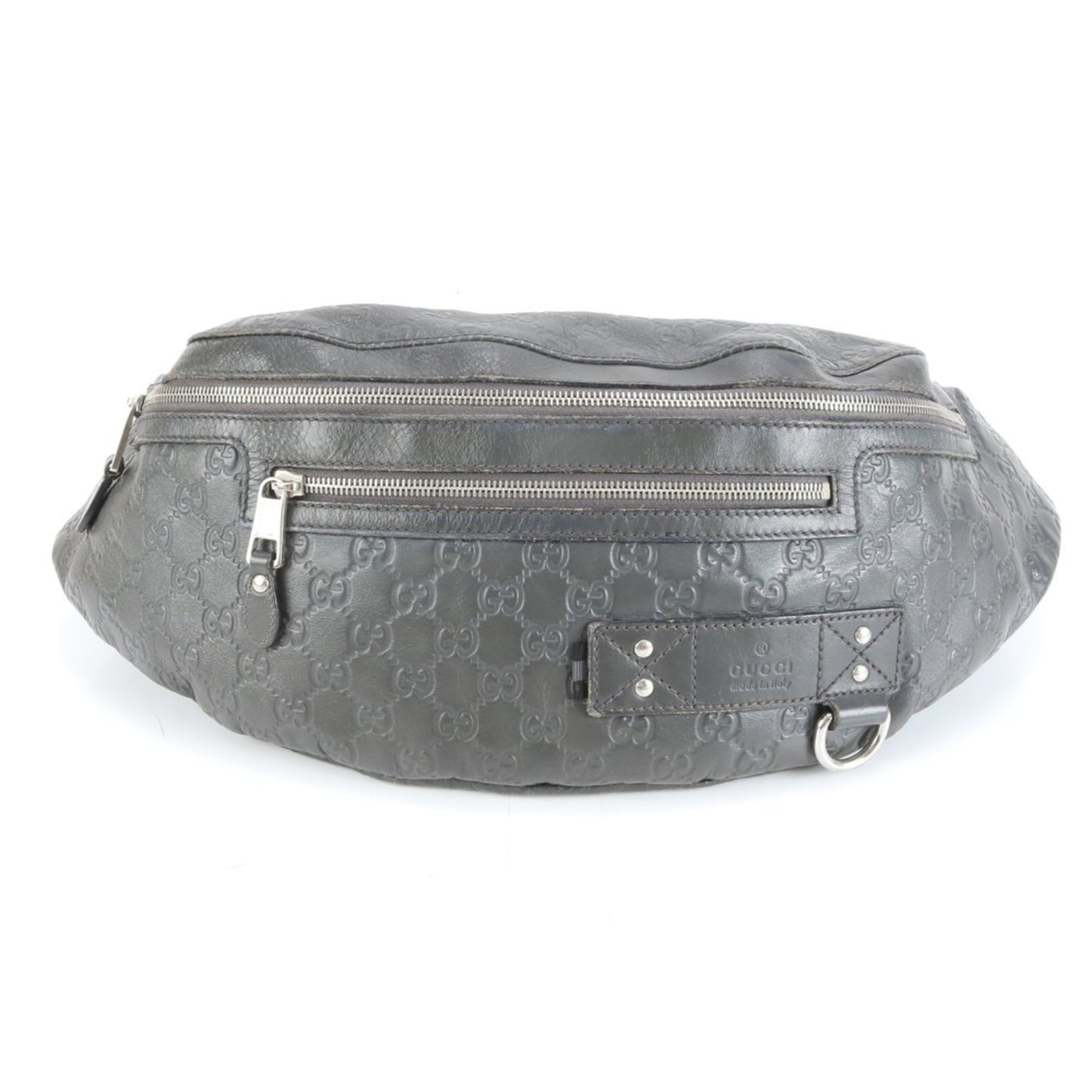 Gucci Dark Gray Leather Pouch Sling Bag