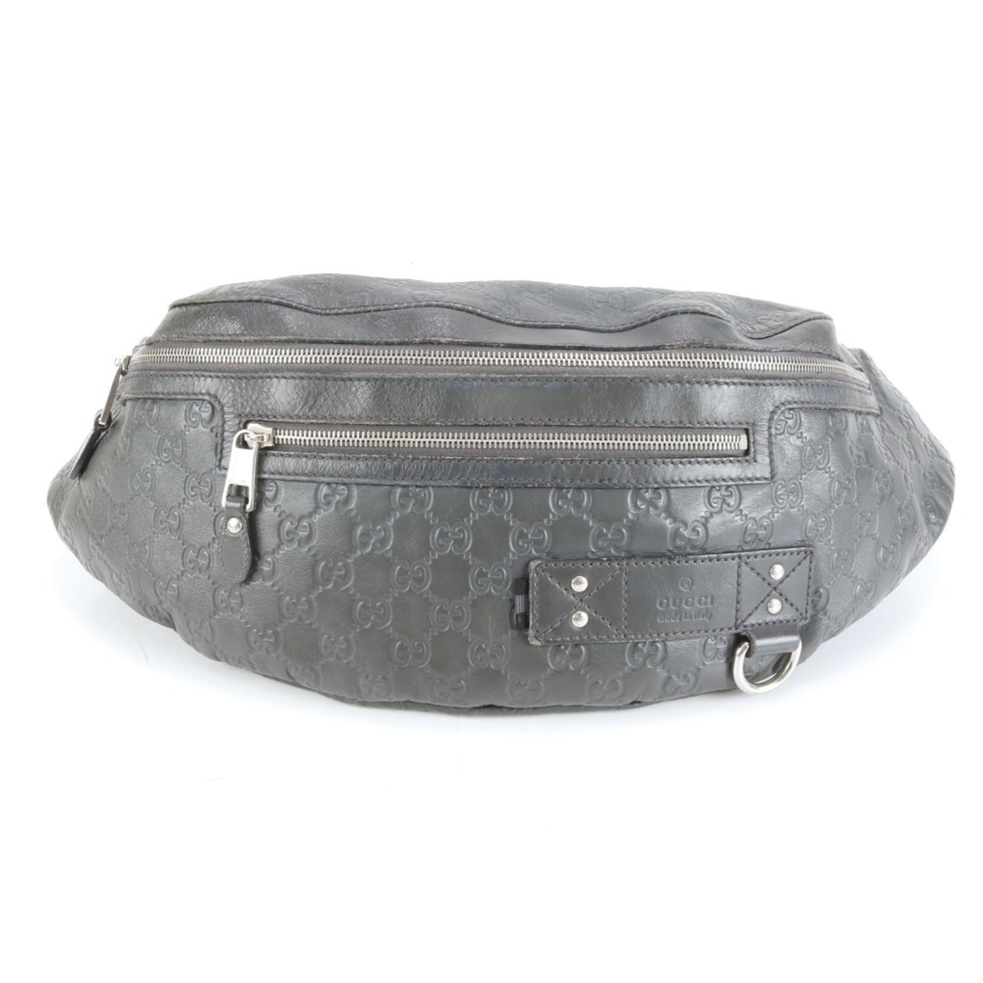 Gucci Dark Gray Leather Pouch Sling Bag