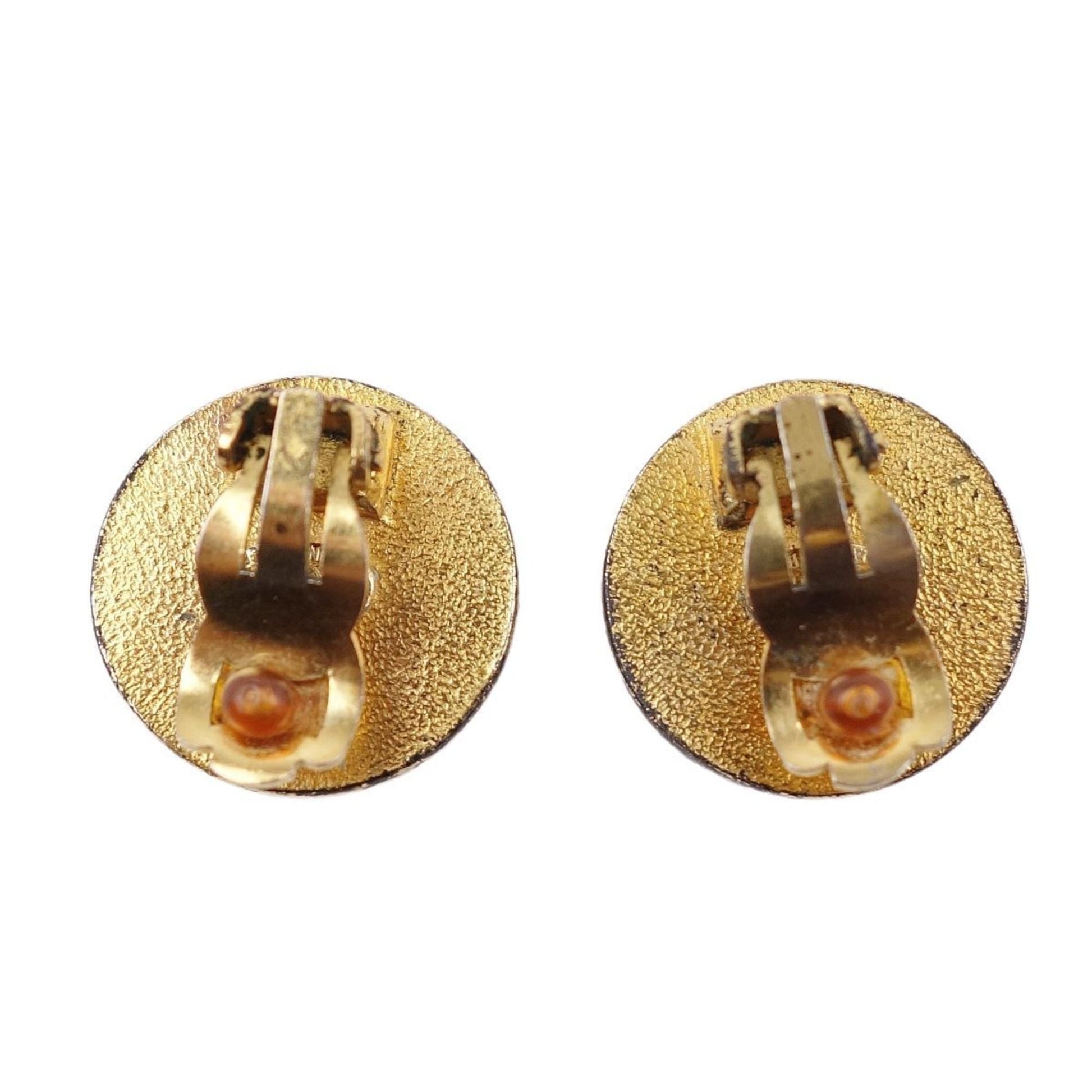 Chanel Earrings 96A Cocomark Women's Black/Gold