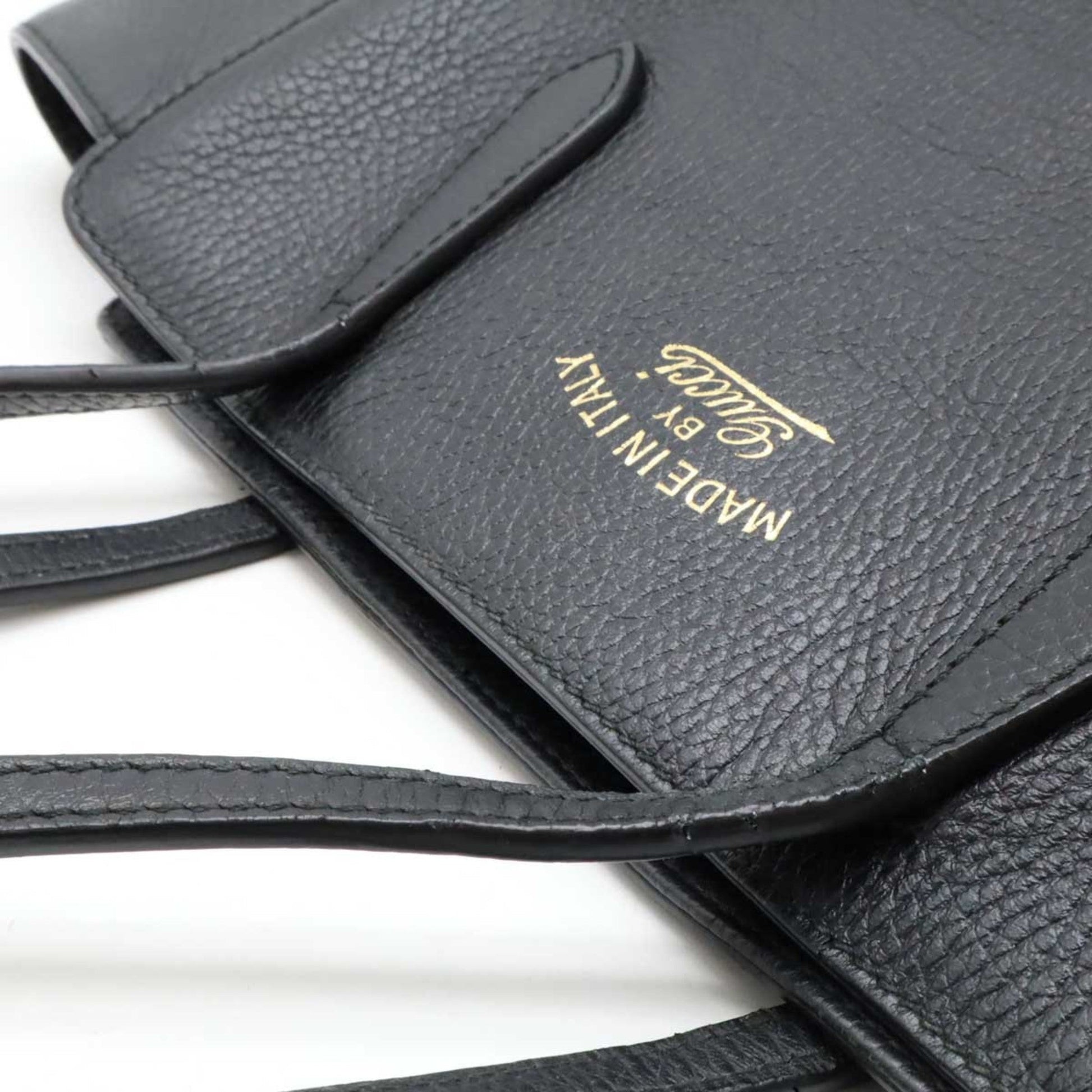 Gucci Gucci Swing Black Leather Shoulder Bag Tote Bag