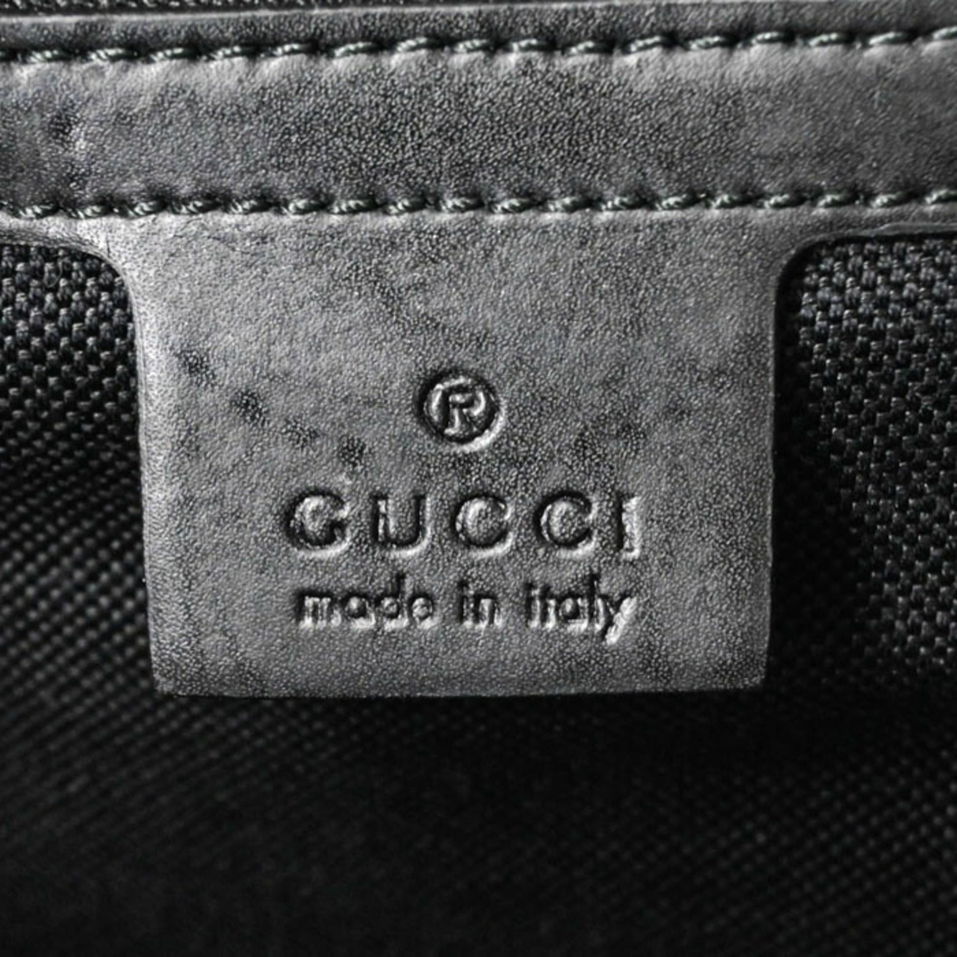 Gucci Black Gg Supreme Leather Shoulder Bag Tote Bag