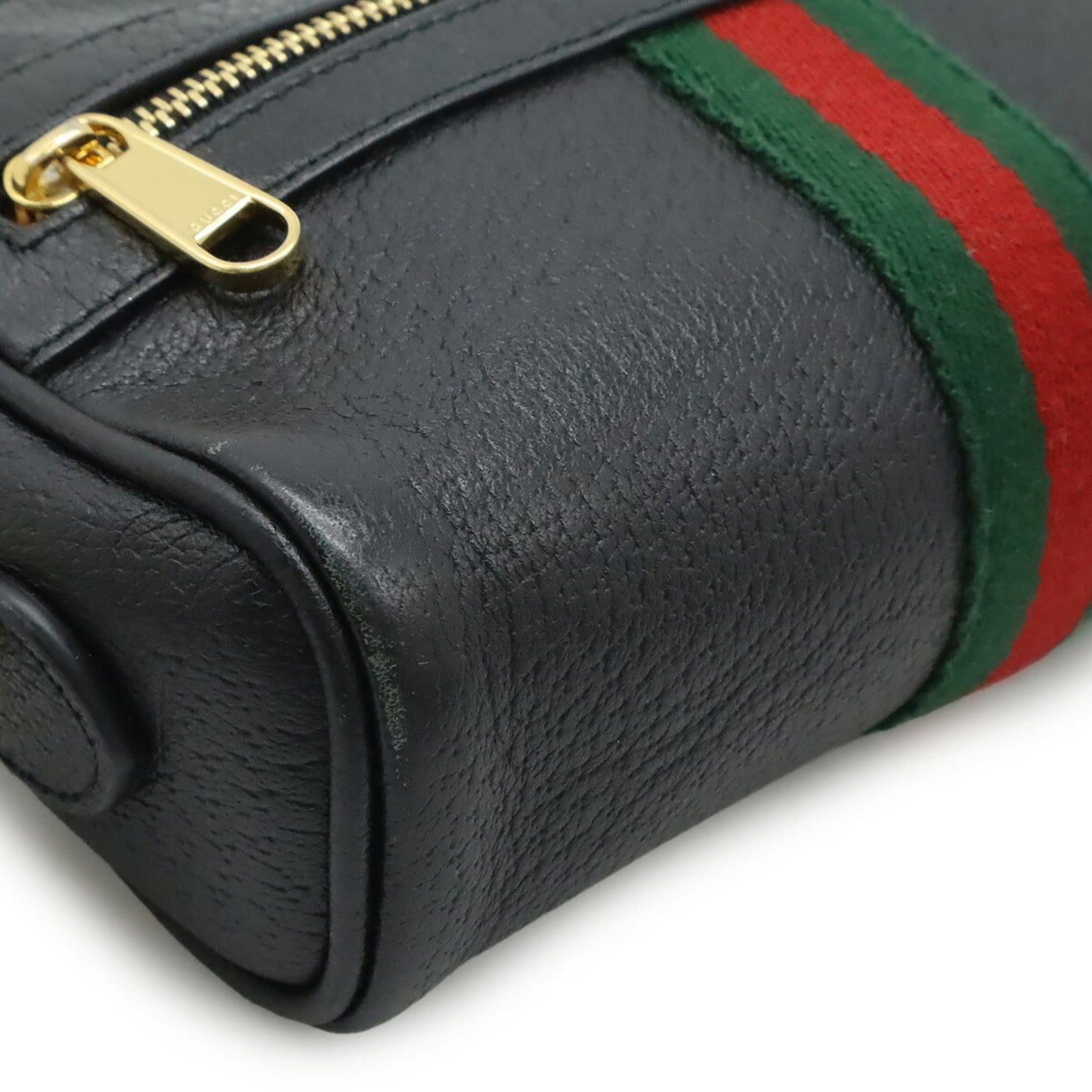 Gucci Black Green Red Color Leather Pochette Shoulder Bag