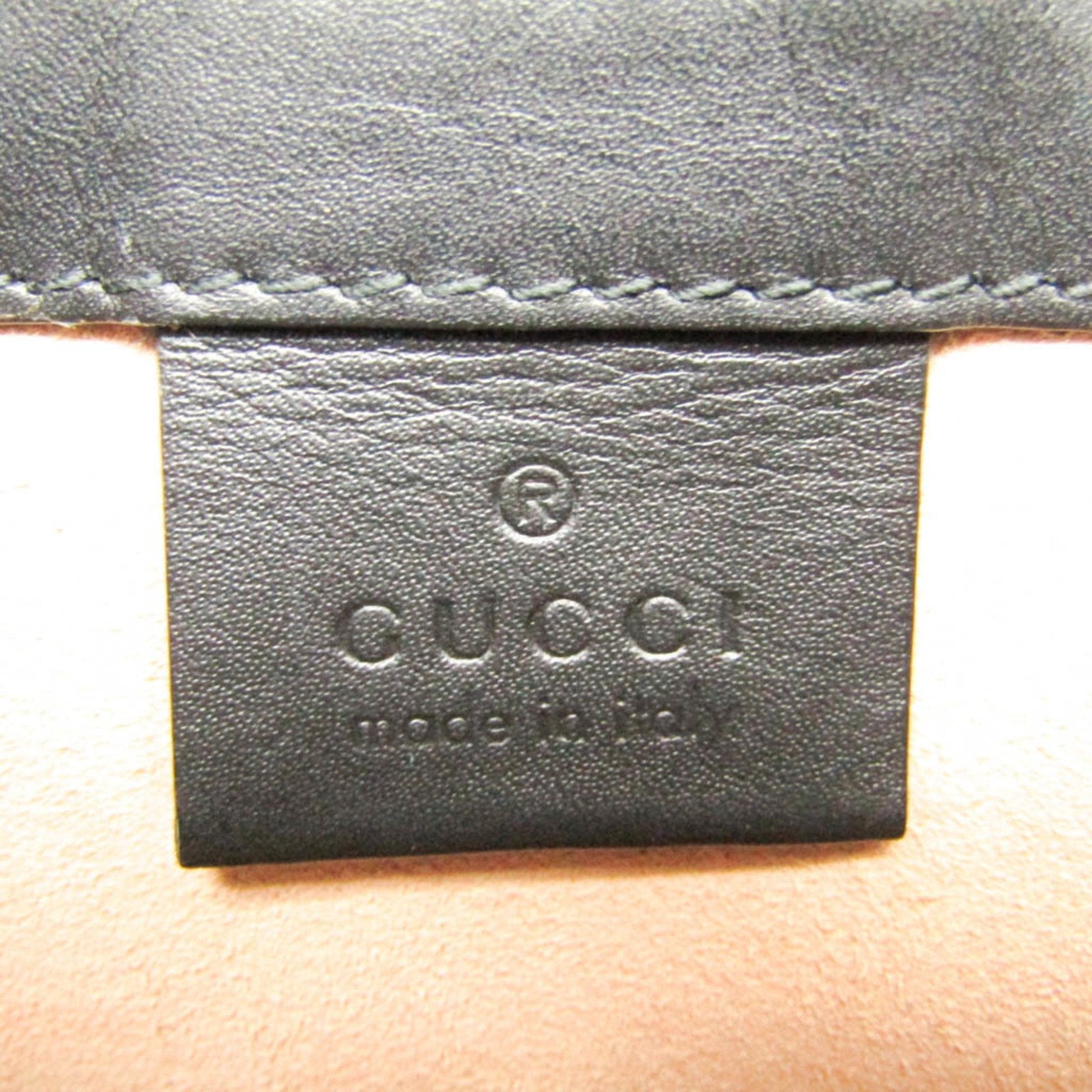 Gucci Black Navy Red Color Leather Suede Shoulder Bag