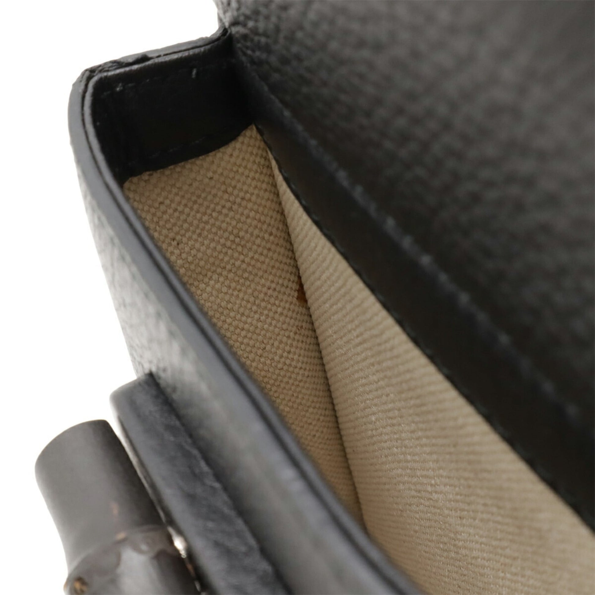 Gucci Black Bamboo Leather Backpack Shoulder Bag