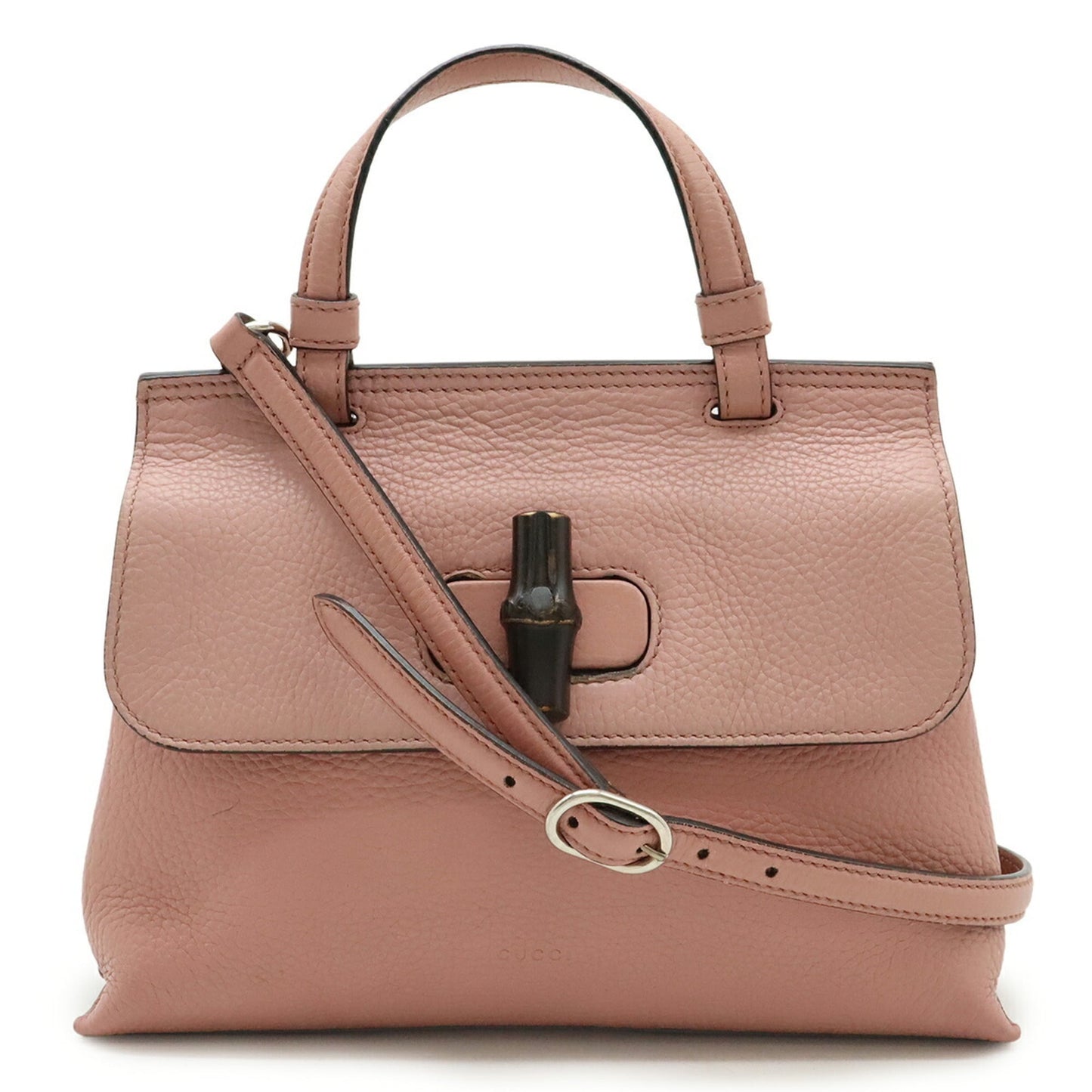 Gucci Pink Bamboo Leather Handbag Shoulder Bag