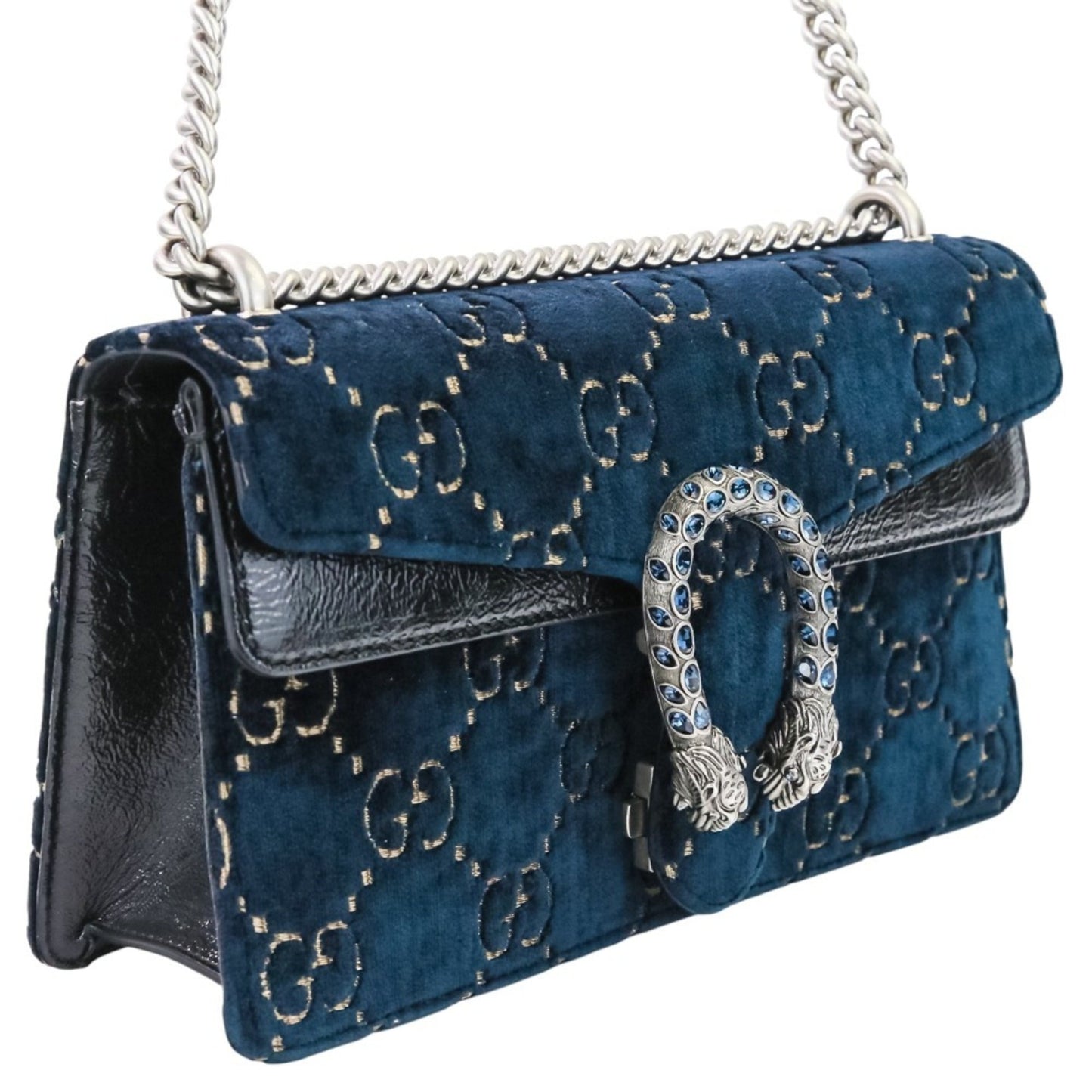 Gucci Navy Velvet Shoulder Bag