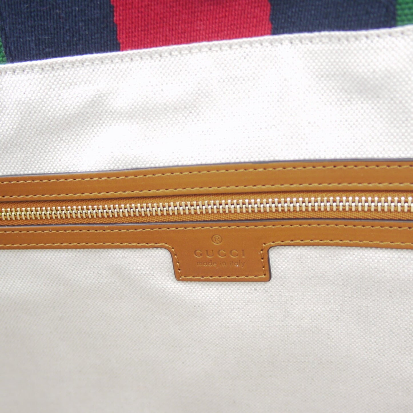 Gucci Green Canvas Leather Shoulder Bag Tote Bag